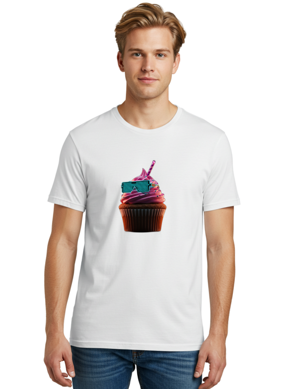 Party-Cupcake Men'S Graphic Tee, 100% Cotton, Comfortable Casual Summer Wear, Machine Washable, Vintage Camera, Old Camera, Antique Camera, Black Camera, Classic Photography, Photography Equipment, Nostalgic Device, Film Camera, Camera Art Bai209