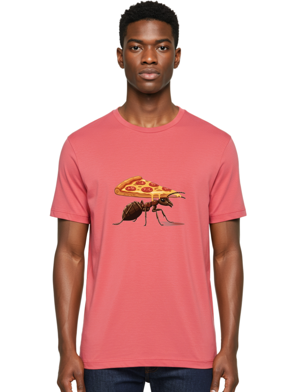 Pepperoni-Pizza-Slice-Ant Men'S Graphic Tee, 100% Cotton, Comfortable Casual Summer Wear, Machine Washable, Vintage Camera, Old Camera, Antique Camera, Black Camera, Classic Photography, Photography Equipment, Nostalgic Device, Film Camera, Bai212