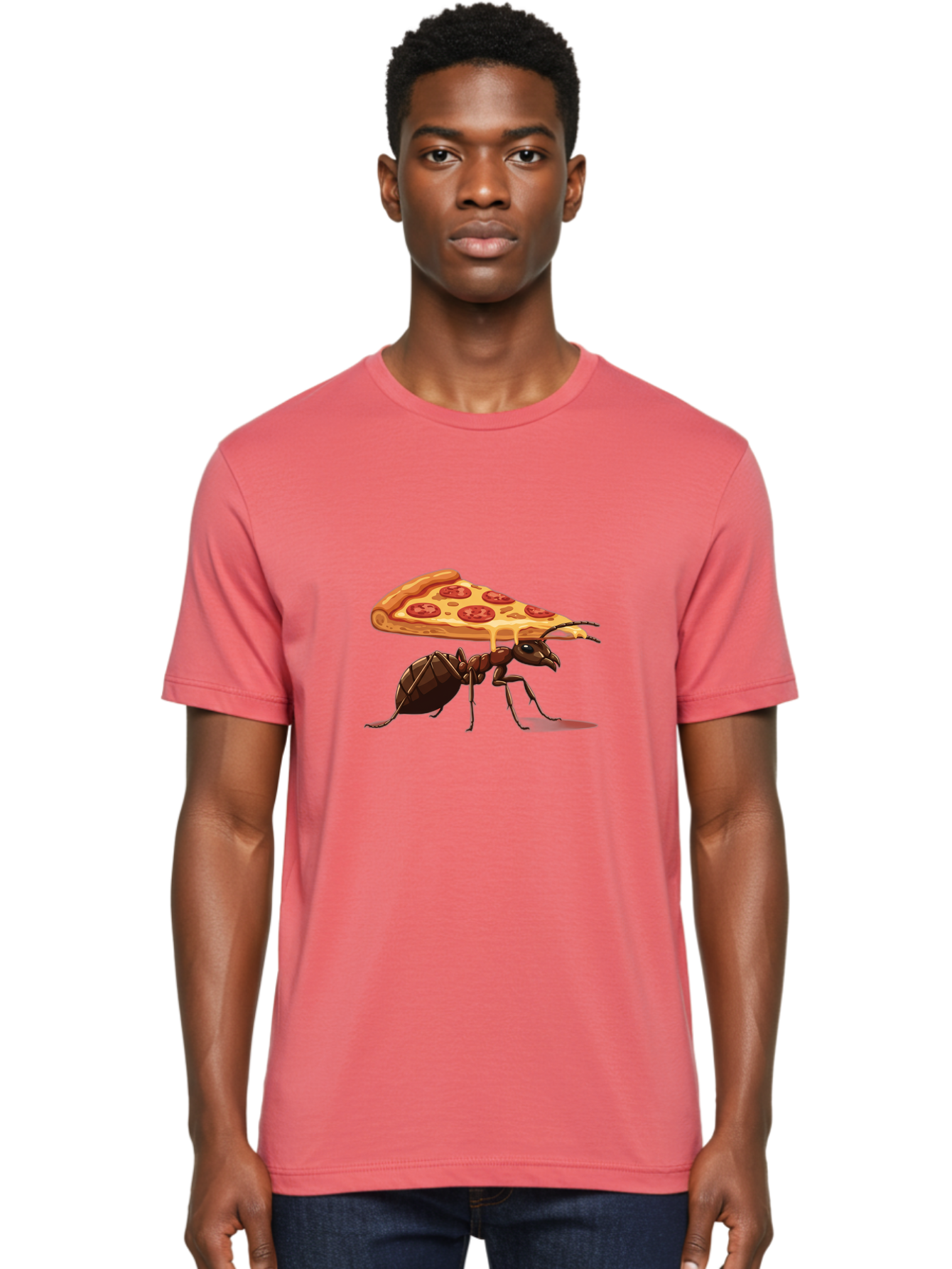 Pepperoni-Pizza-Slice-Ant Men'S Graphic Tee, 100% Cotton, Comfortable Casual Summer Wear, Machine Washable, Vintage Camera, Old Camera, Antique Camera, Black Camera, Classic Photography, Photography Equipment, Nostalgic Device, Film Camera, Bai212