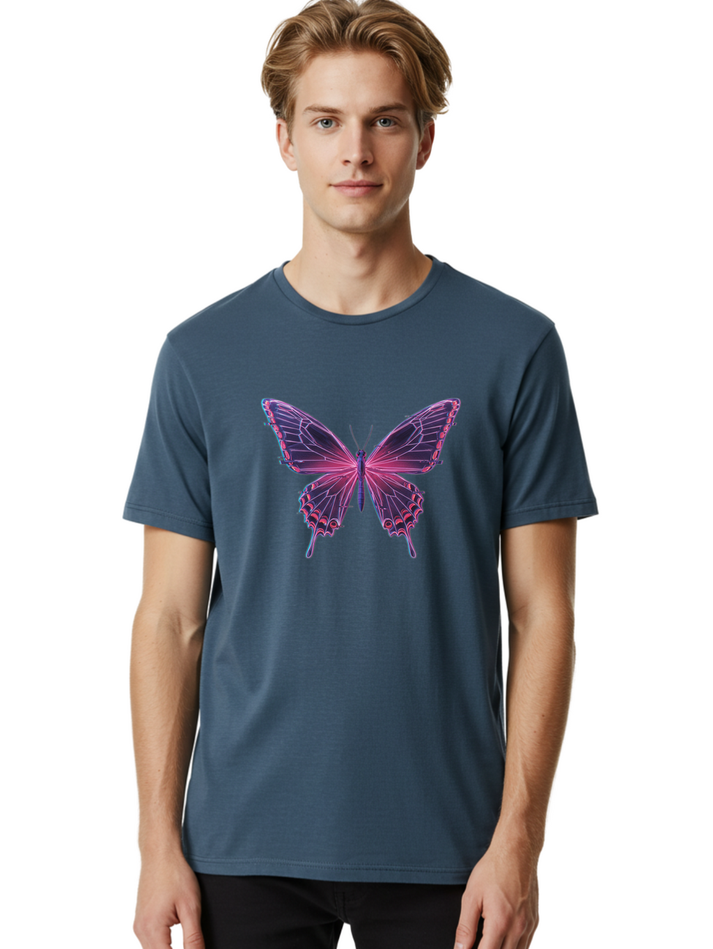 Pink-Butterfly-4 Men'S Graphic Tee, 100% Cotton, Comfortable Casual Summer Wear, Machine Washable, Vintage Camera, Old Camera, Antique Camera, Black Camera, Classic Photography, Photography Equipment, Nostalgic Device, Film Camera, Camera Art Bai218