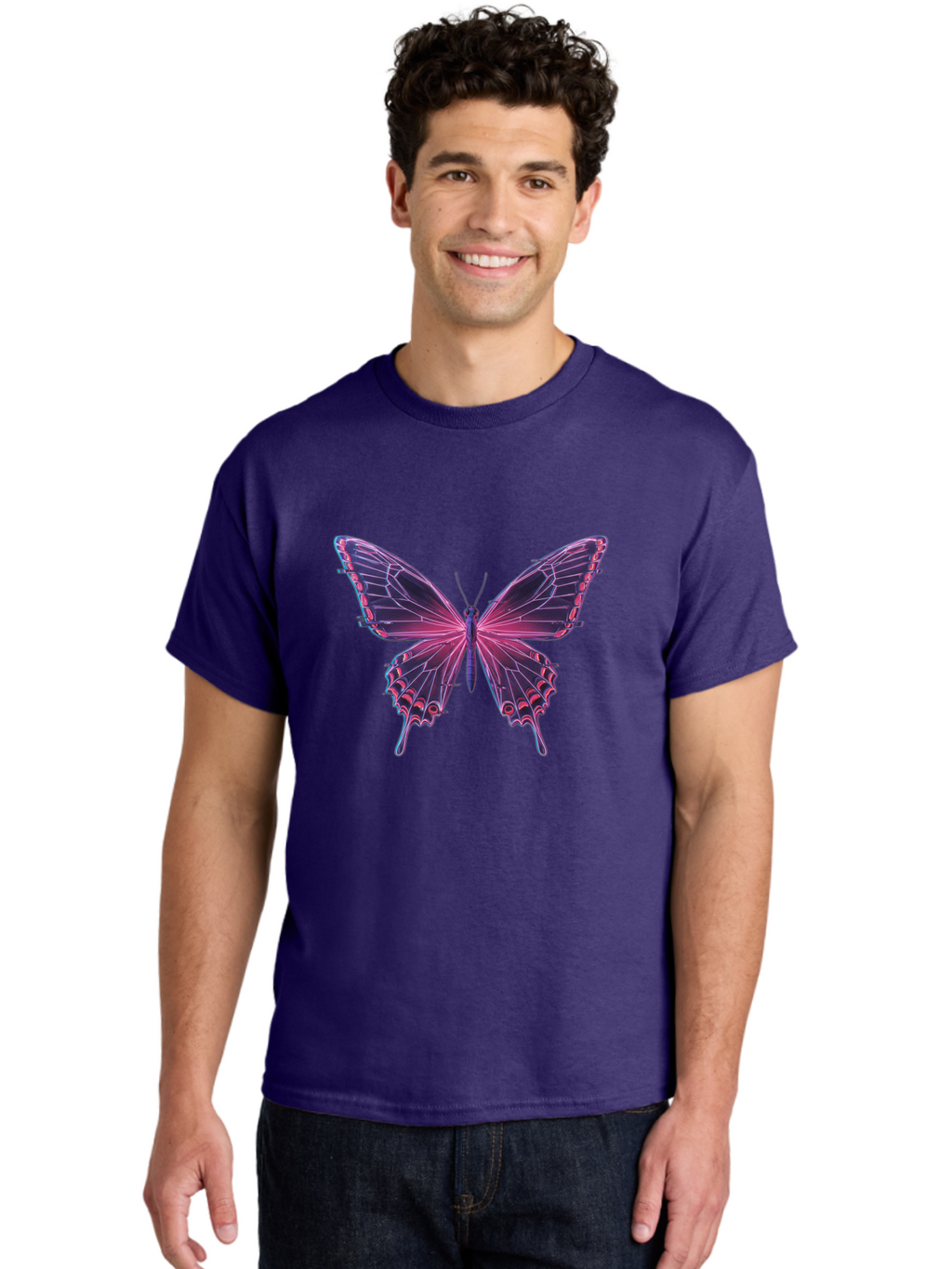 Pink-Butterfly-4 Men'S Graphic Tee, 100% Cotton, Comfortable Casual Summer Wear, Machine Washable, Vintage Camera, Old Camera, Antique Camera, Black Camera, Classic Photography, Photography Equipment, Nostalgic Device, Film Camera, Camera Art Bai218