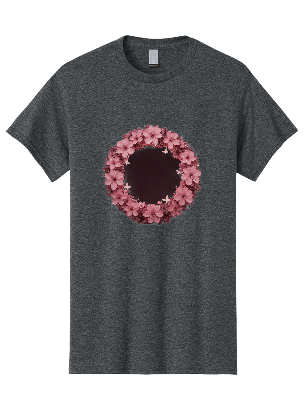 Pink-Flowers-Wreath Men'S Graphic Tee, 100% Cotton, Comfortable Casual Summer Wear, Machine Washable, Vintage Camera, Old Camera, Antique Camera, Black Camera, Classic Photography, Photography Equipment, Nostalgic Device, Film Camera, Bai224