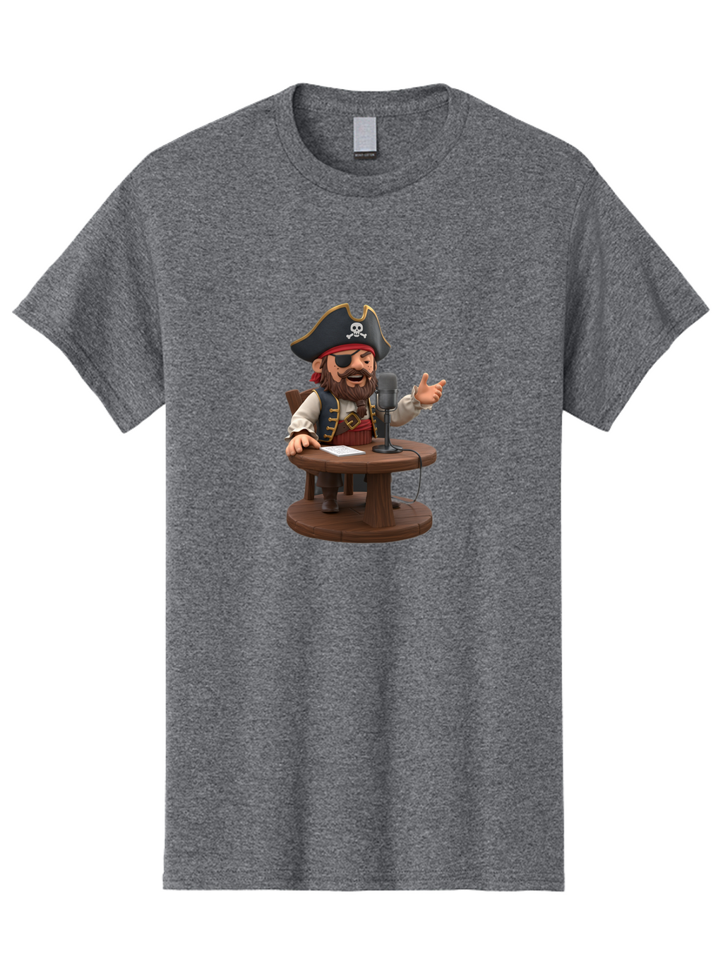 Pirate-Talking-Into-Microphone Men'S Graphic Tee, 100% Cotton, Comfortable Casual Summer Wear, Machine Washable, Vintage Camera, Old Camera, Antique Camera, Black Camera, Classic Photography, Photography Equipment, Nostalgic Device, Bai225