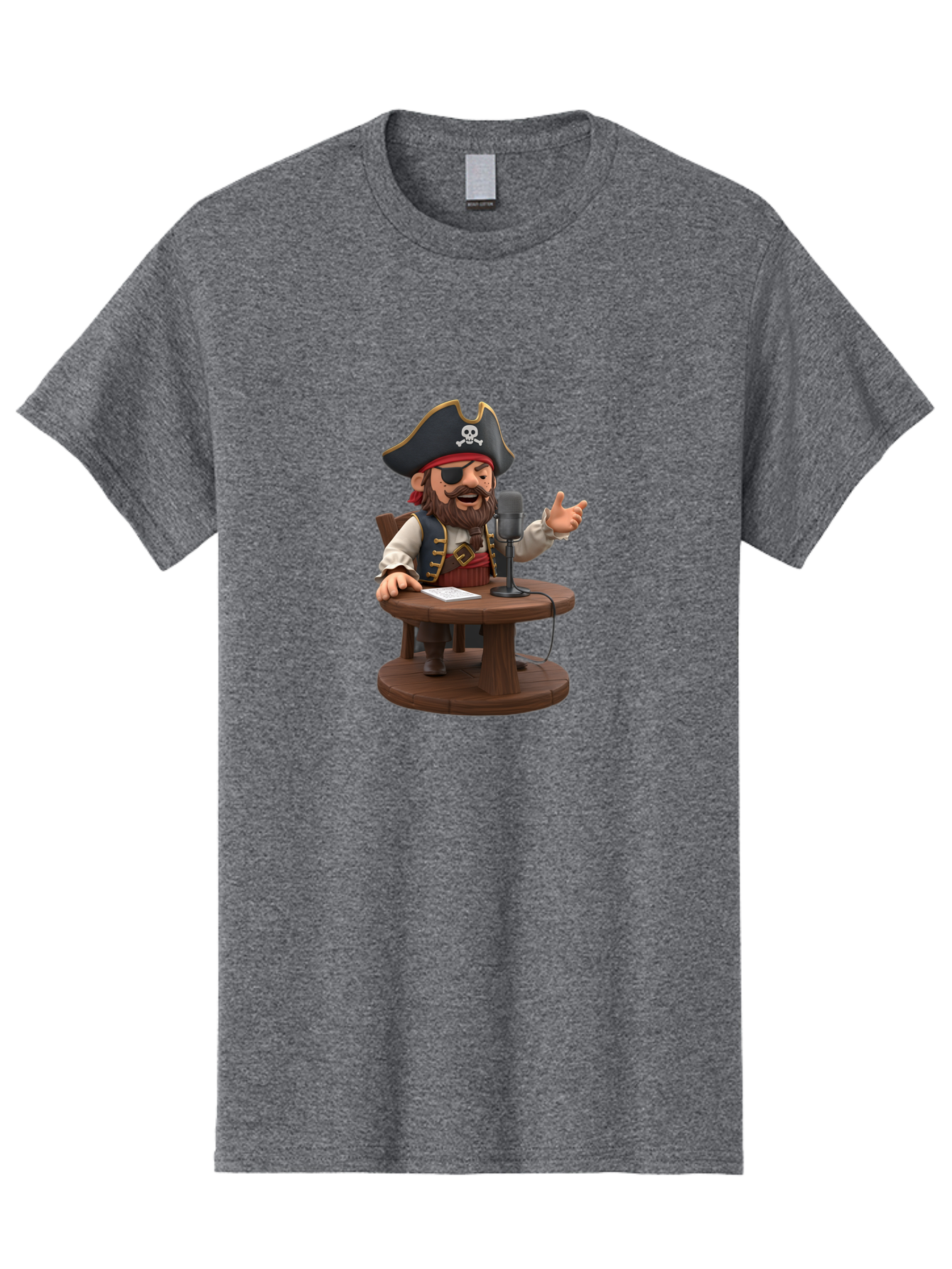 Pirate-Talking-Into-Microphone Men'S Graphic Tee, 100% Cotton, Comfortable Casual Summer Wear, Machine Washable, Vintage Camera, Old Camera, Antique Camera, Black Camera, Classic Photography, Photography Equipment, Nostalgic Device, Bai225