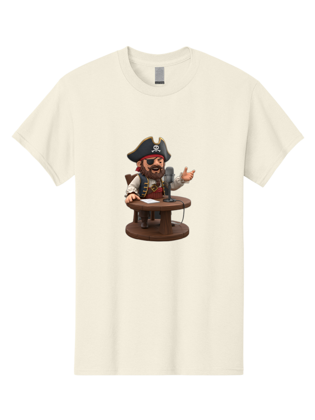 Pirate-Talking-Into-Microphone Men'S Graphic Tee, 100% Cotton, Comfortable Casual Summer Wear, Machine Washable, Vintage Camera, Old Camera, Antique Camera, Black Camera, Classic Photography, Photography Equipment, Nostalgic Device, Bai225