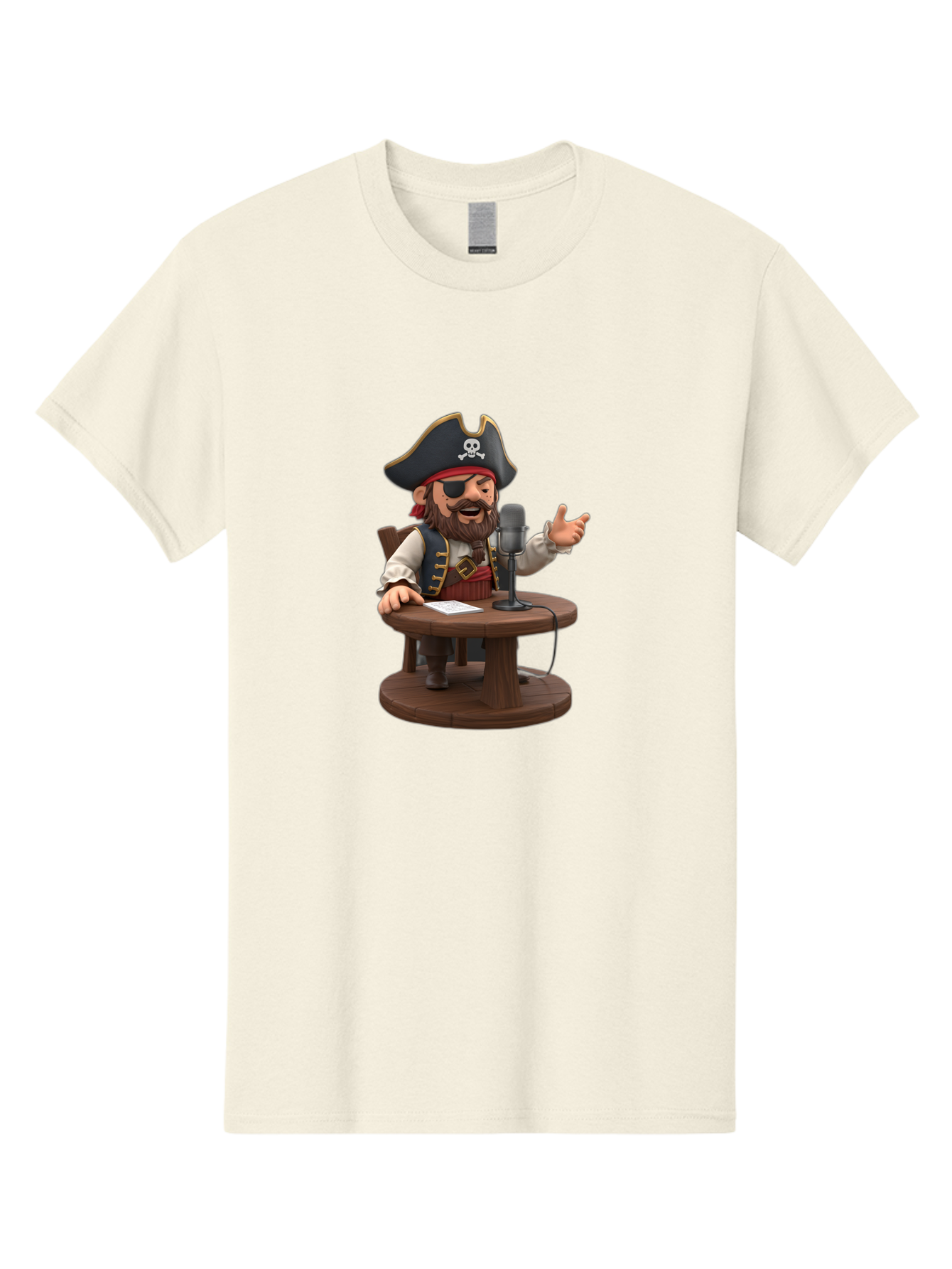 Pirate-Talking-Into-Microphone Men'S Graphic Tee, 100% Cotton, Comfortable Casual Summer Wear, Machine Washable, Vintage Camera, Old Camera, Antique Camera, Black Camera, Classic Photography, Photography Equipment, Nostalgic Device, Bai225