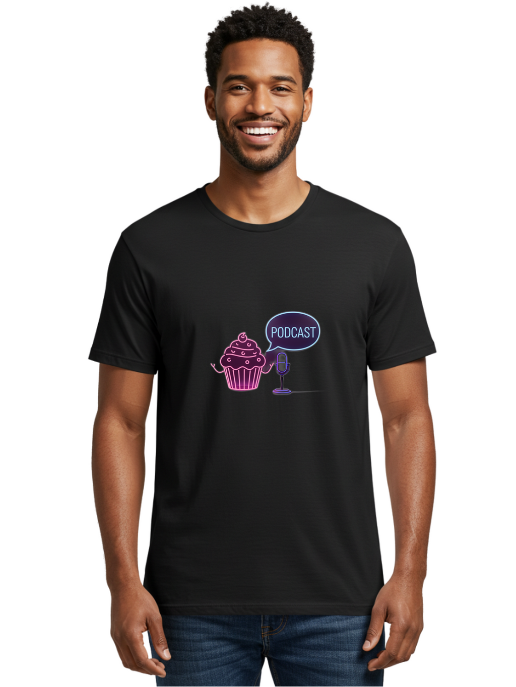 Podcast-Cupcake Men'S Graphic Tee, 100% Cotton, Comfortable Casual Summer Wear, Machine Washable, Vintage Camera, Old Camera, Antique Camera, Black Camera, Classic Photography, Photography Equipment, Nostalgic Device, Film Camera, Camera Art Bai230