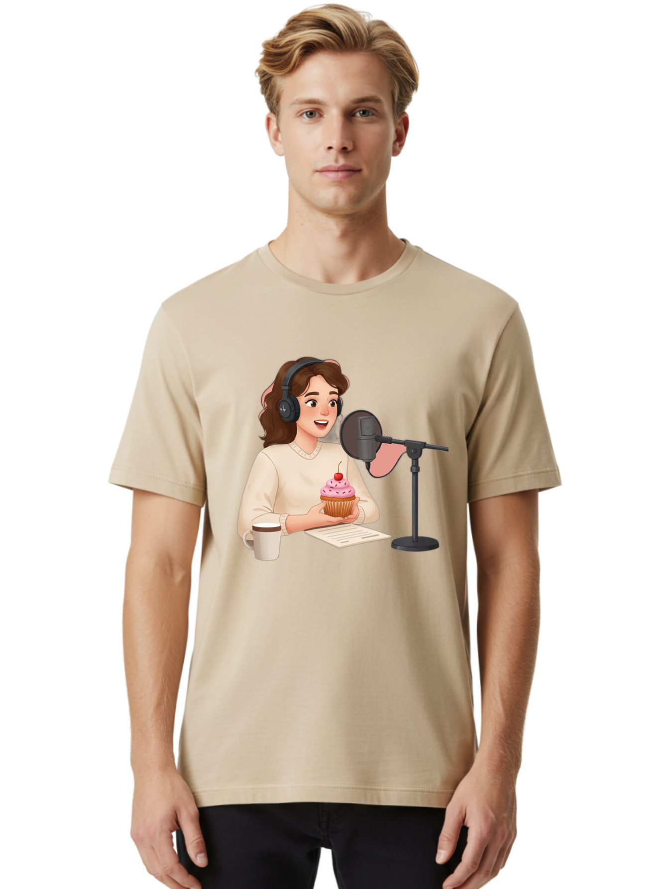 Podcast-Host-Cupcake Men'S Graphic Tee, 100% Cotton, Comfortable Casual Summer Wear, Machine Washable, Vintage Camera, Old Camera, Antique Camera, Black Camera, Classic Photography, Photography Equipment, Nostalgic Device, Film Camera, Bai231