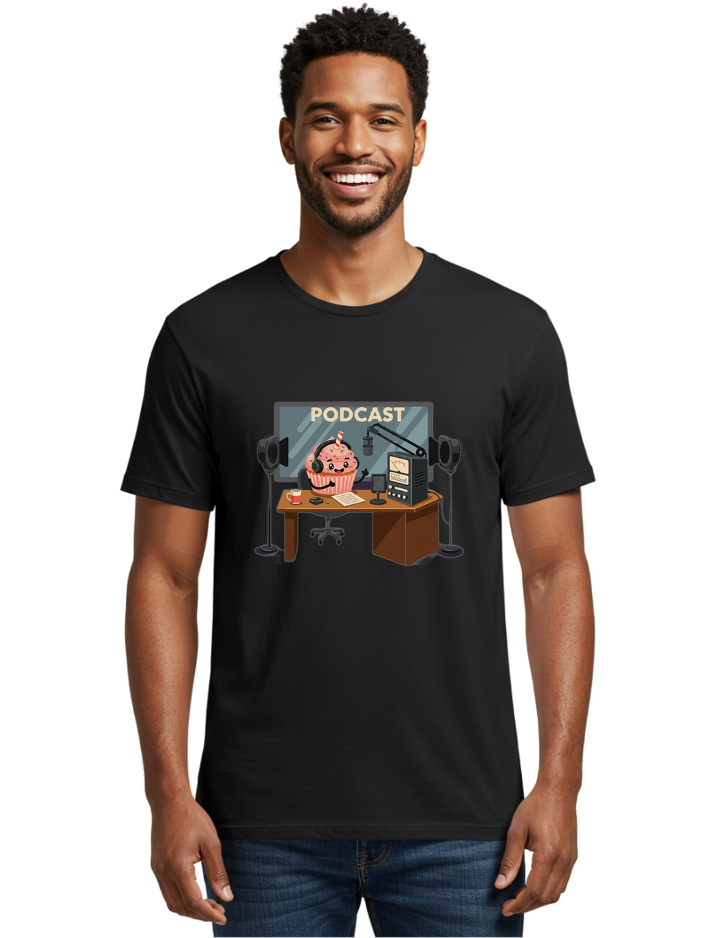 Podcast Men'S Graphic Tee, 100% Cotton, Comfortable Casual Summer Wear, Machine Washable, Vintage Camera, Old Camera, Antique Camera, Black Camera, Classic Photography, Photography Equipment, Nostalgic Device, Film Camera, Camera Art Bai232