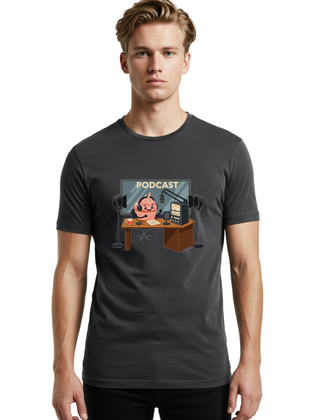 Podcast Men'S Graphic Tee, 100% Cotton, Comfortable Casual Summer Wear, Machine Washable, Vintage Camera, Old Camera, Antique Camera, Black Camera, Classic Photography, Photography Equipment, Nostalgic Device, Film Camera, Camera Art Bai232