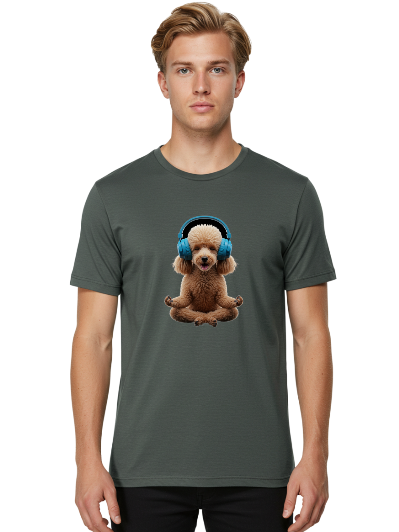 Poodle-In-Headphones Men'S Graphic Tee, 100% Cotton, Comfortable Casual Summer Wear, Machine Washable, Vintage Camera, Old Camera, Antique Camera, Black Camera, Classic Photography, Photography Equipment, Nostalgic Device, Film Camera, Bai235