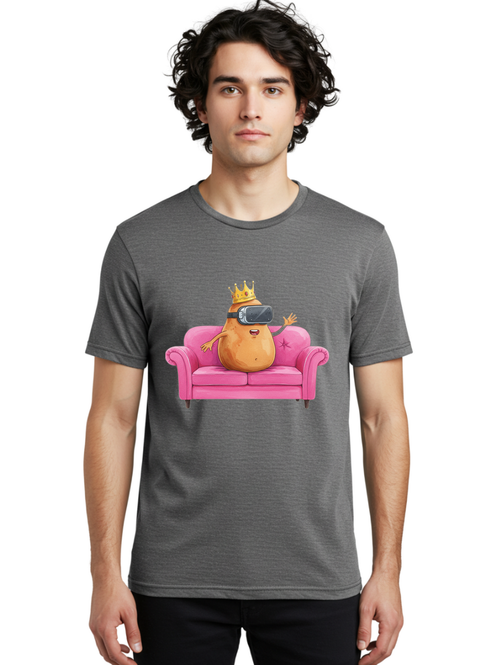 Potato-King-1 Men'S Graphic Tee, 100% Cotton, Comfortable Casual Summer Wear, Machine Washable, Vintage Camera, Old Camera, Antique Camera, Black Camera, Classic Photography, Photography Equipment, Nostalgic Device, Film Camera, Camera Art Bai236