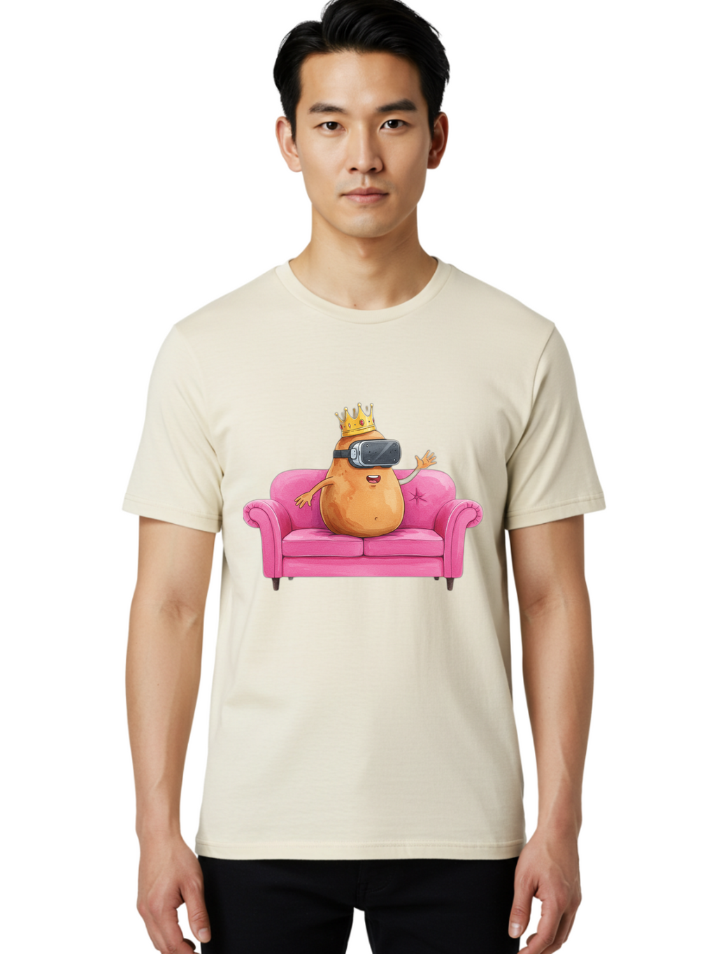 Potato-King-1 Men'S Graphic Tee, 100% Cotton, Comfortable Casual Summer Wear, Machine Washable, Vintage Camera, Old Camera, Antique Camera, Black Camera, Classic Photography, Photography Equipment, Nostalgic Device, Film Camera, Camera Art Bai236
