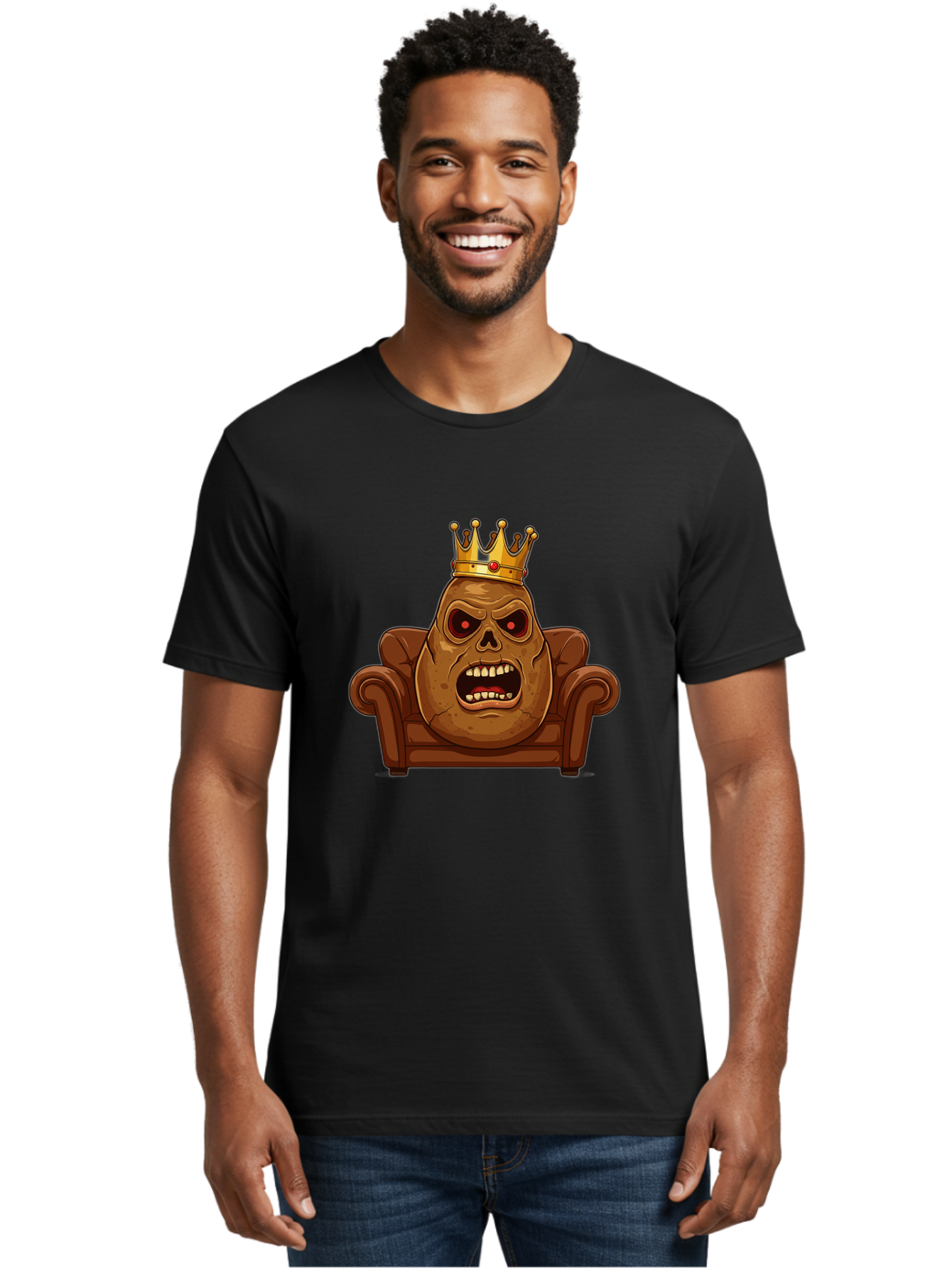 Potato-King-12 Men'S Graphic Tee, 100% Cotton, Comfortable Casual Summer Wear, Machine Washable, Vintage Camera, Old Camera, Antique Camera, Black Camera, Classic Photography, Photography Equipment, Nostalgic Device, Film Camera, Camera Art Bai239