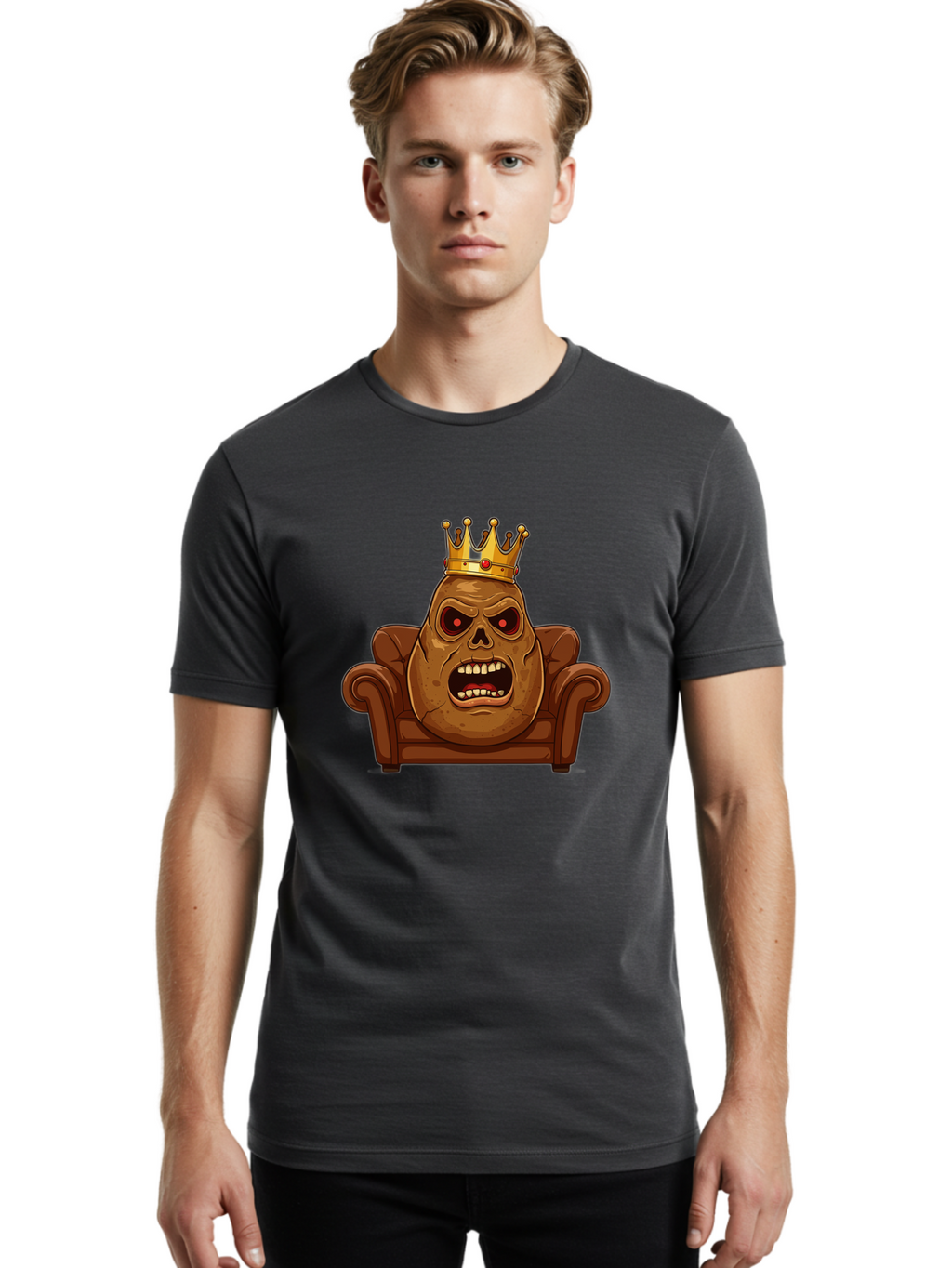 Potato-King-12 Men'S Graphic Tee, 100% Cotton, Comfortable Casual Summer Wear, Machine Washable, Vintage Camera, Old Camera, Antique Camera, Black Camera, Classic Photography, Photography Equipment, Nostalgic Device, Film Camera, Camera Art Bai239