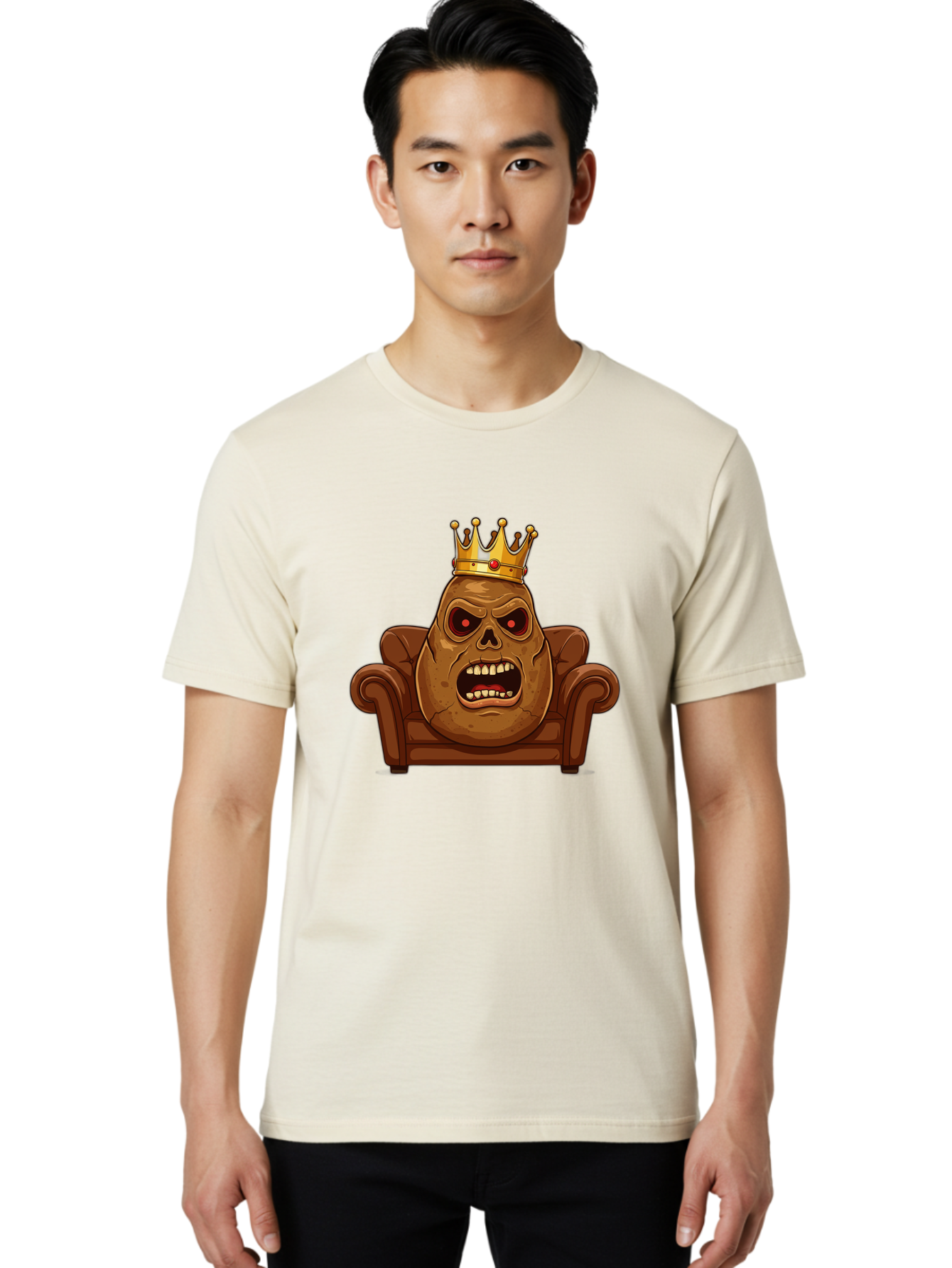 Potato-King-12 Men'S Graphic Tee, 100% Cotton, Comfortable Casual Summer Wear, Machine Washable, Vintage Camera, Old Camera, Antique Camera, Black Camera, Classic Photography, Photography Equipment, Nostalgic Device, Film Camera, Camera Art Bai239
