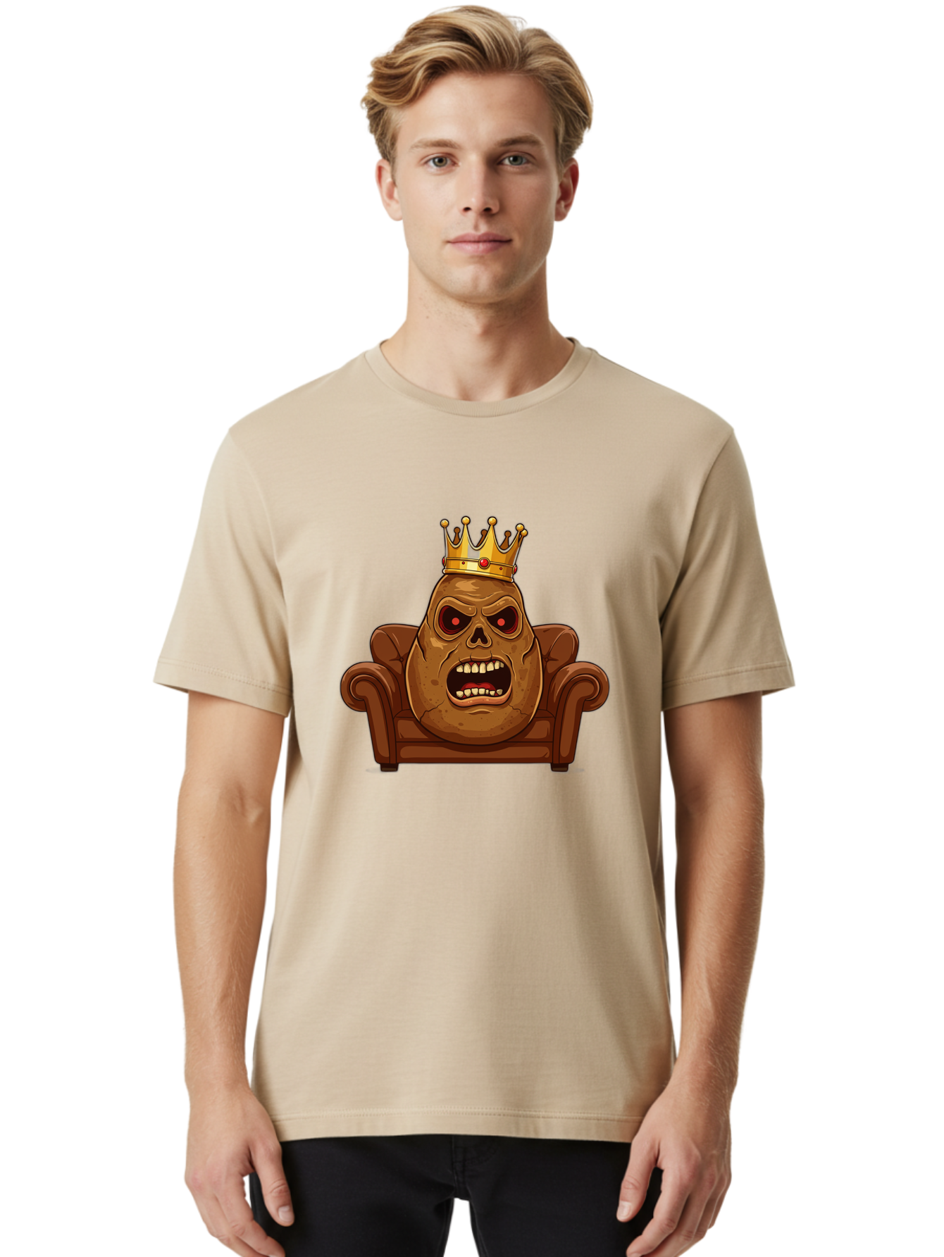 Potato-King-12 Men'S Graphic Tee, 100% Cotton, Comfortable Casual Summer Wear, Machine Washable, Vintage Camera, Old Camera, Antique Camera, Black Camera, Classic Photography, Photography Equipment, Nostalgic Device, Film Camera, Camera Art Bai239