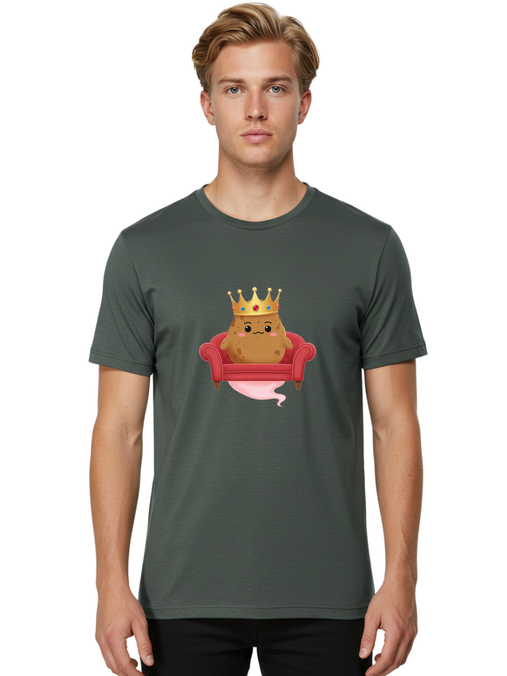 Potato-King-2 Men'S Graphic Tee, 100% Cotton, Comfortable Casual Summer Wear, Machine Washable, Vintage Camera, Old Camera, Antique Camera, Black Camera, Classic Photography, Photography Equipment, Nostalgic Device, Film Camera, Camera Art Bai240
