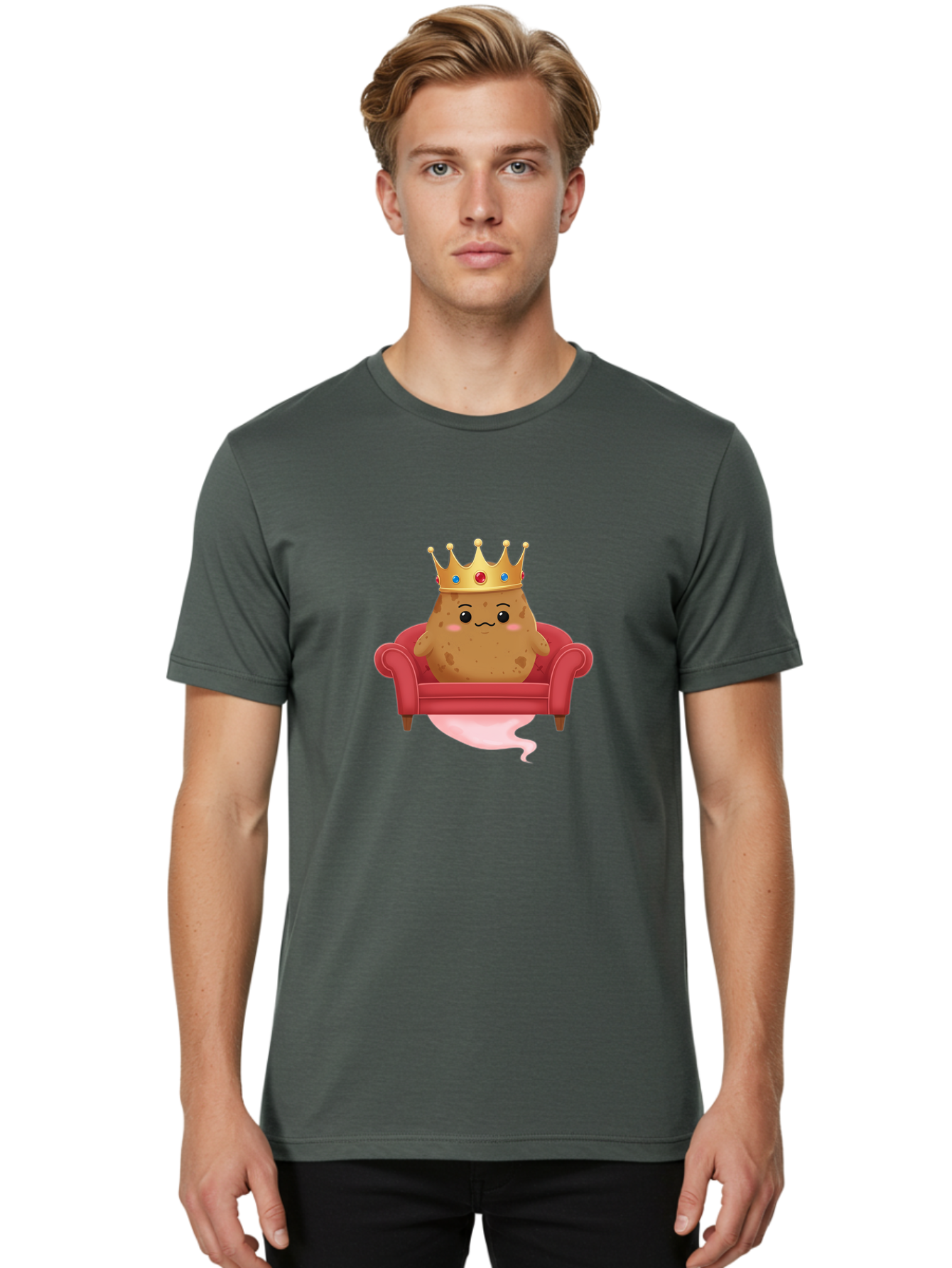 Potato-King-2 Men'S Graphic Tee, 100% Cotton, Comfortable Casual Summer Wear, Machine Washable, Vintage Camera, Old Camera, Antique Camera, Black Camera, Classic Photography, Photography Equipment, Nostalgic Device, Film Camera, Camera Art Bai240