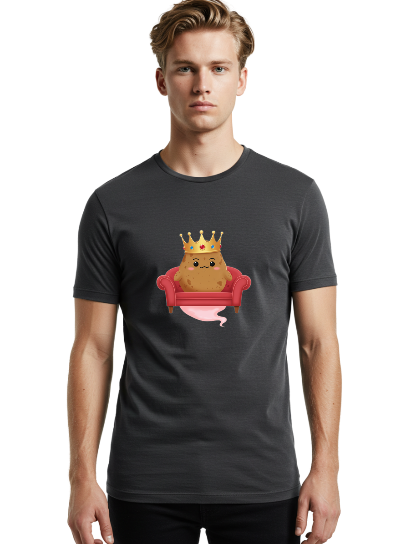 Potato-King-2 Men'S Graphic Tee, 100% Cotton, Comfortable Casual Summer Wear, Machine Washable, Vintage Camera, Old Camera, Antique Camera, Black Camera, Classic Photography, Photography Equipment, Nostalgic Device, Film Camera, Camera Art Bai240