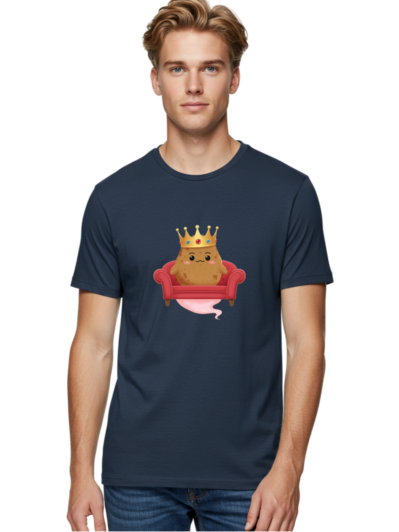 Potato-King-2 Men'S Graphic Tee, 100% Cotton, Comfortable Casual Summer Wear, Machine Washable, Vintage Camera, Old Camera, Antique Camera, Black Camera, Classic Photography, Photography Equipment, Nostalgic Device, Film Camera, Camera Art Bai240