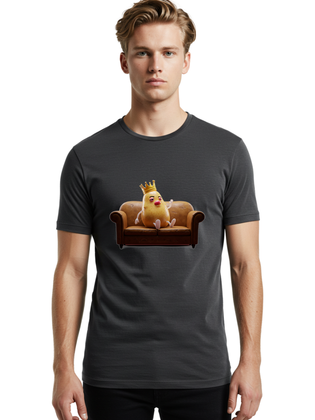 Potato-King-4 Men'S Graphic Tee, 100% Cotton, Comfortable Casual Summer Wear, Machine Washable, Vintage Camera, Old Camera, Antique Camera, Black Camera, Classic Photography, Photography Equipment, Nostalgic Device, Film Camera, Camera Art Bai242