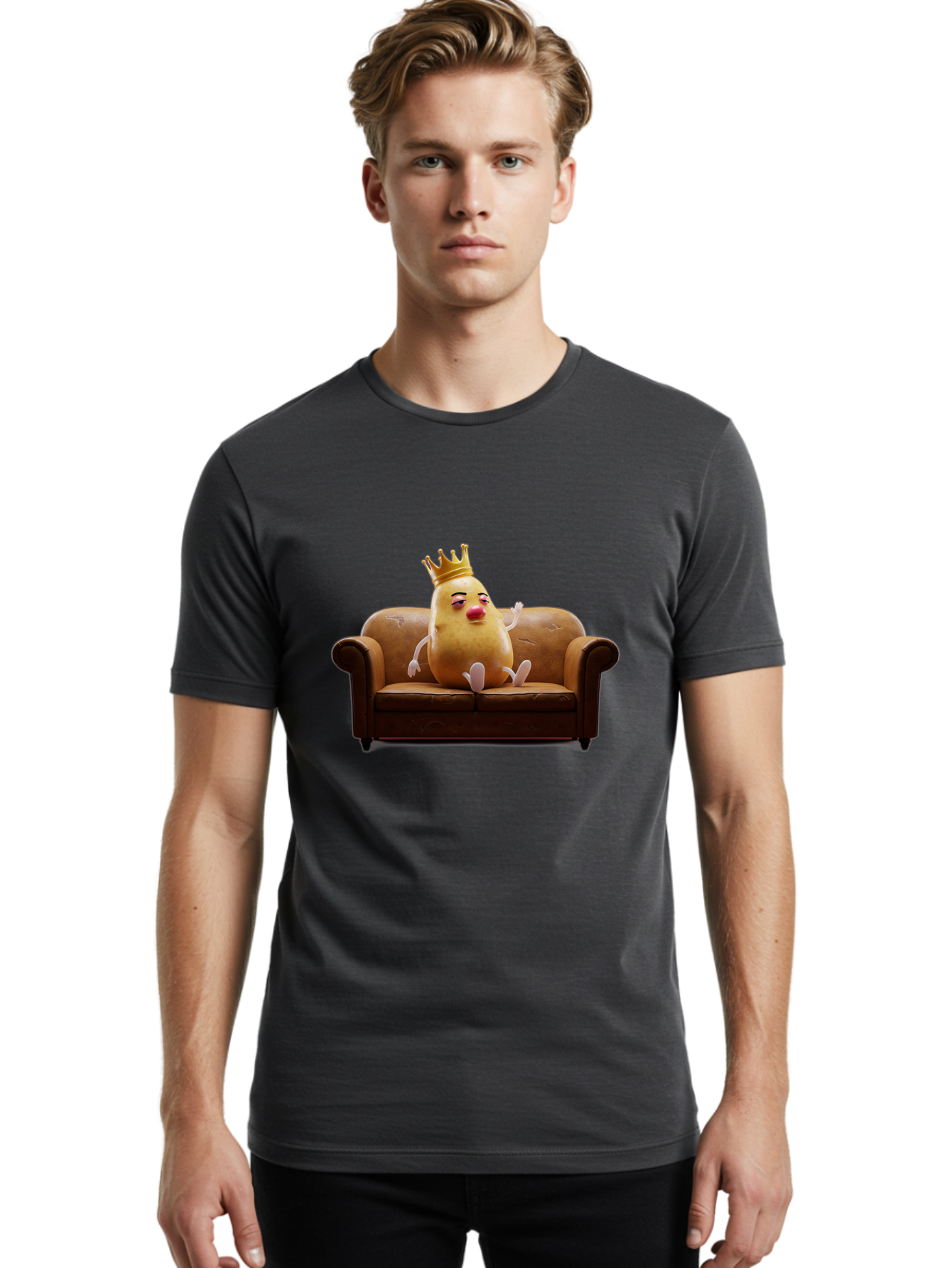 Potato-King-4 Men'S Graphic Tee, 100% Cotton, Comfortable Casual Summer Wear, Machine Washable, Vintage Camera, Old Camera, Antique Camera, Black Camera, Classic Photography, Photography Equipment, Nostalgic Device, Film Camera, Camera Art Bai242
