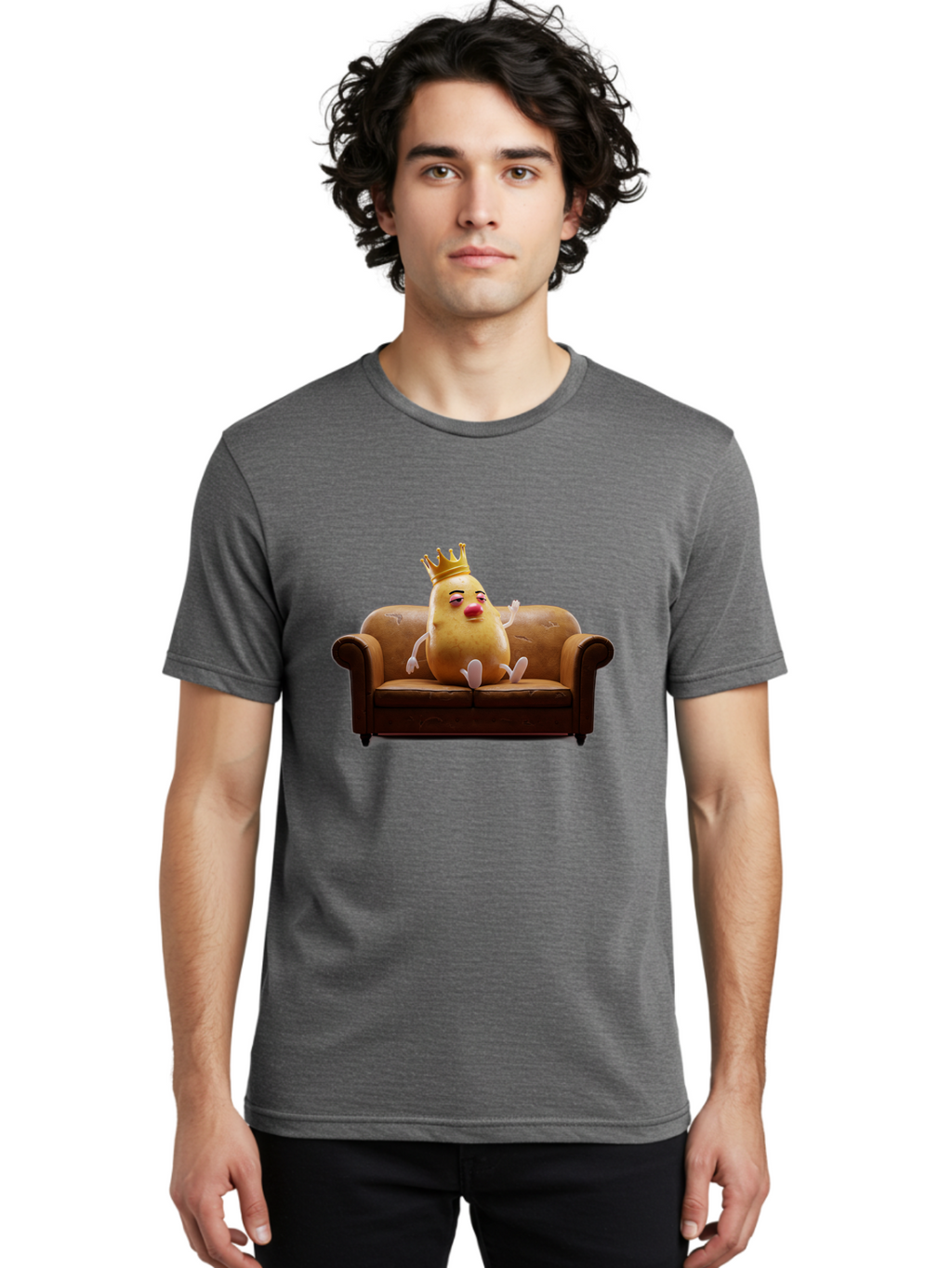 Potato-King-4 Men'S Graphic Tee, 100% Cotton, Comfortable Casual Summer Wear, Machine Washable, Vintage Camera, Old Camera, Antique Camera, Black Camera, Classic Photography, Photography Equipment, Nostalgic Device, Film Camera, Camera Art Bai242