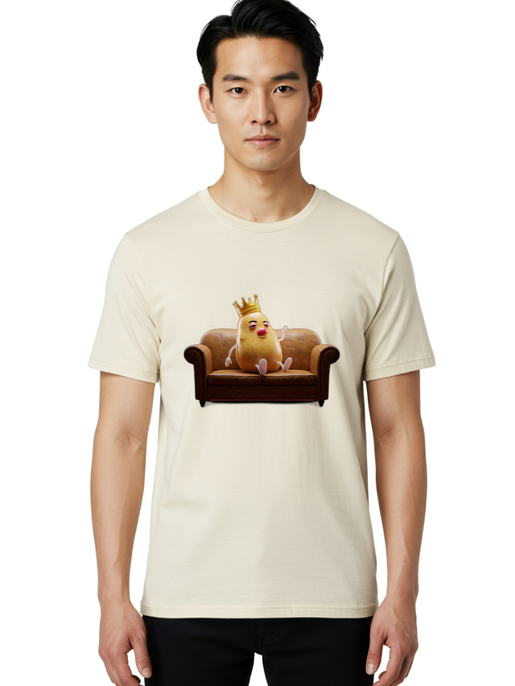 Potato-King-4 Men'S Graphic Tee, 100% Cotton, Comfortable Casual Summer Wear, Machine Washable, Vintage Camera, Old Camera, Antique Camera, Black Camera, Classic Photography, Photography Equipment, Nostalgic Device, Film Camera, Camera Art Bai242