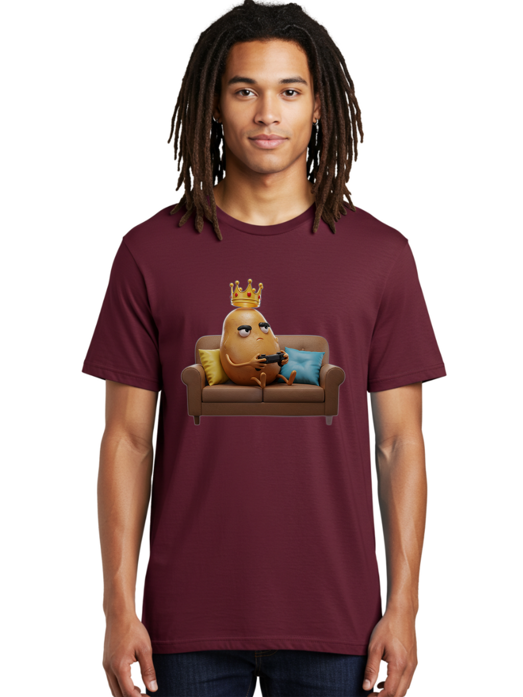 Potato-With-Crown-1 Men'S Graphic Tee, 100% Cotton, Comfortable Casual Summer Wear, Machine Washable, Vintage Camera, Old Camera, Antique Camera, Black Camera, Classic Photography, Photography Equipment, Nostalgic Device, Film Camera, Bai250