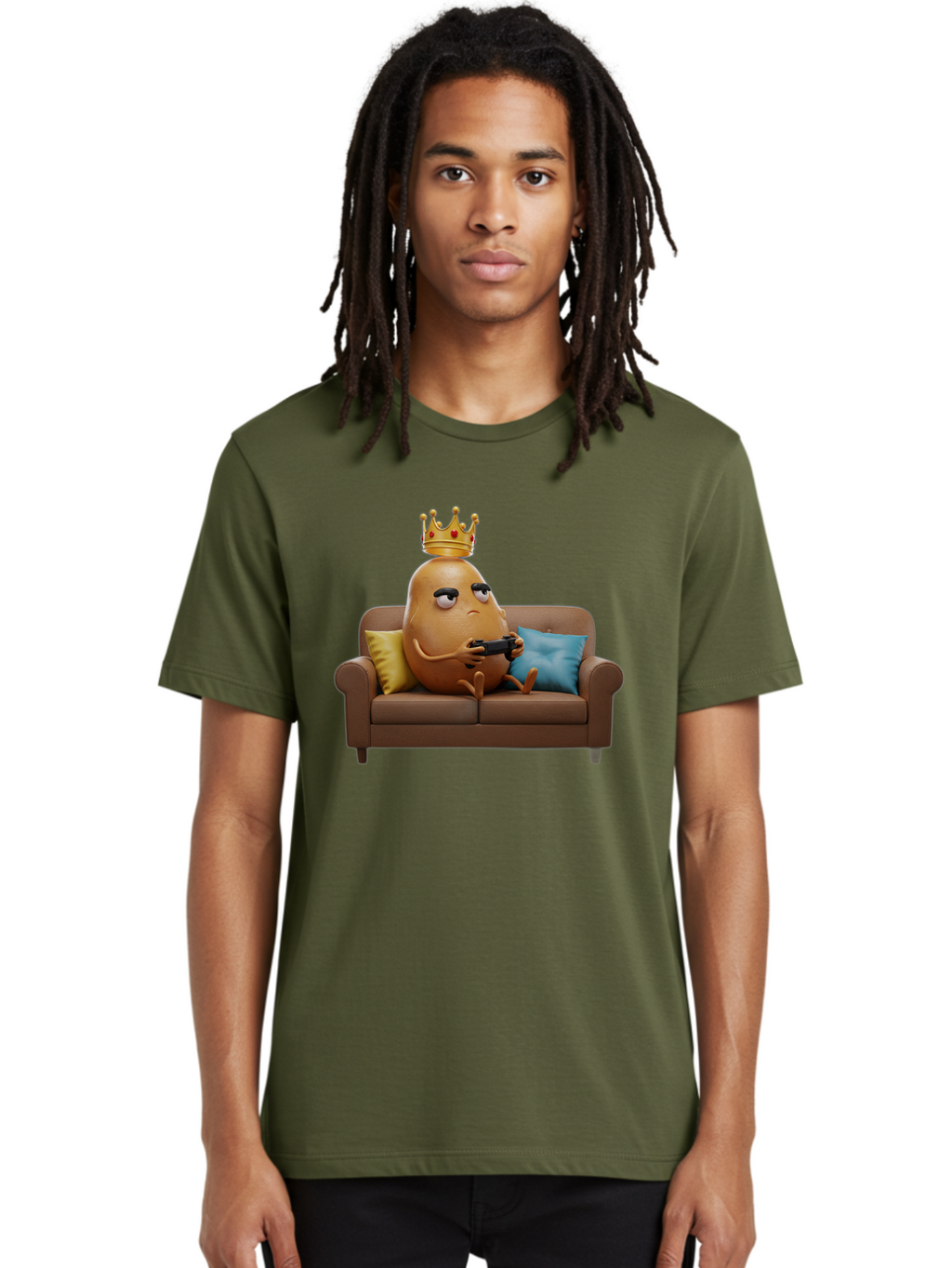Potato-With-Crown-1 Men'S Graphic Tee, 100% Cotton, Comfortable Casual Summer Wear, Machine Washable, Vintage Camera, Old Camera, Antique Camera, Black Camera, Classic Photography, Photography Equipment, Nostalgic Device, Film Camera, Bai250