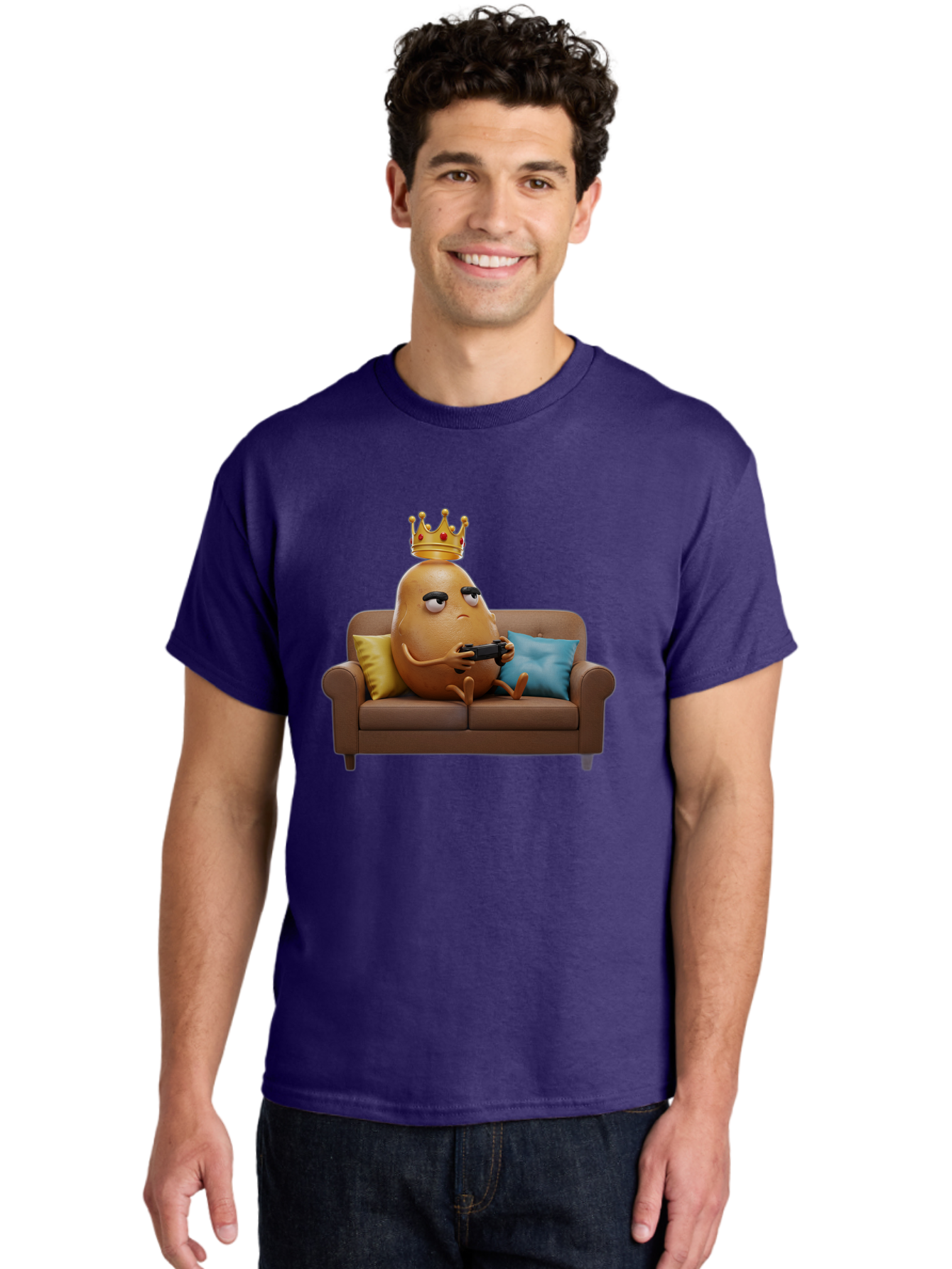 Potato-With-Crown-1 Men'S Graphic Tee, 100% Cotton, Comfortable Casual Summer Wear, Machine Washable, Vintage Camera, Old Camera, Antique Camera, Black Camera, Classic Photography, Photography Equipment, Nostalgic Device, Film Camera, Bai250