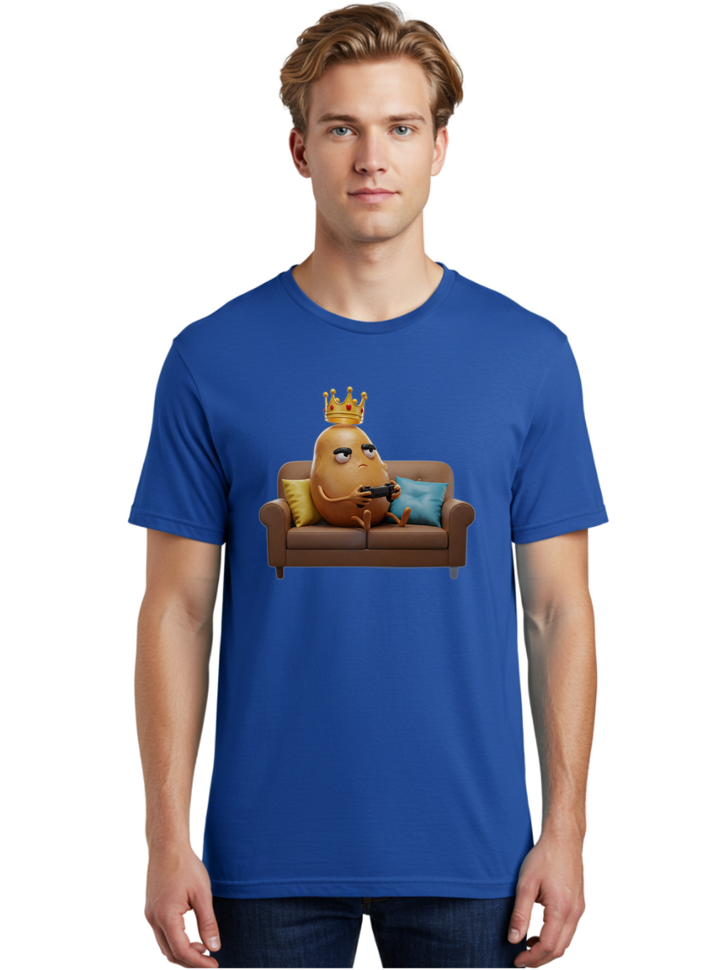 Potato-With-Crown-1 Men'S Graphic Tee, 100% Cotton, Comfortable Casual Summer Wear, Machine Washable, Vintage Camera, Old Camera, Antique Camera, Black Camera, Classic Photography, Photography Equipment, Nostalgic Device, Film Camera, Bai250
