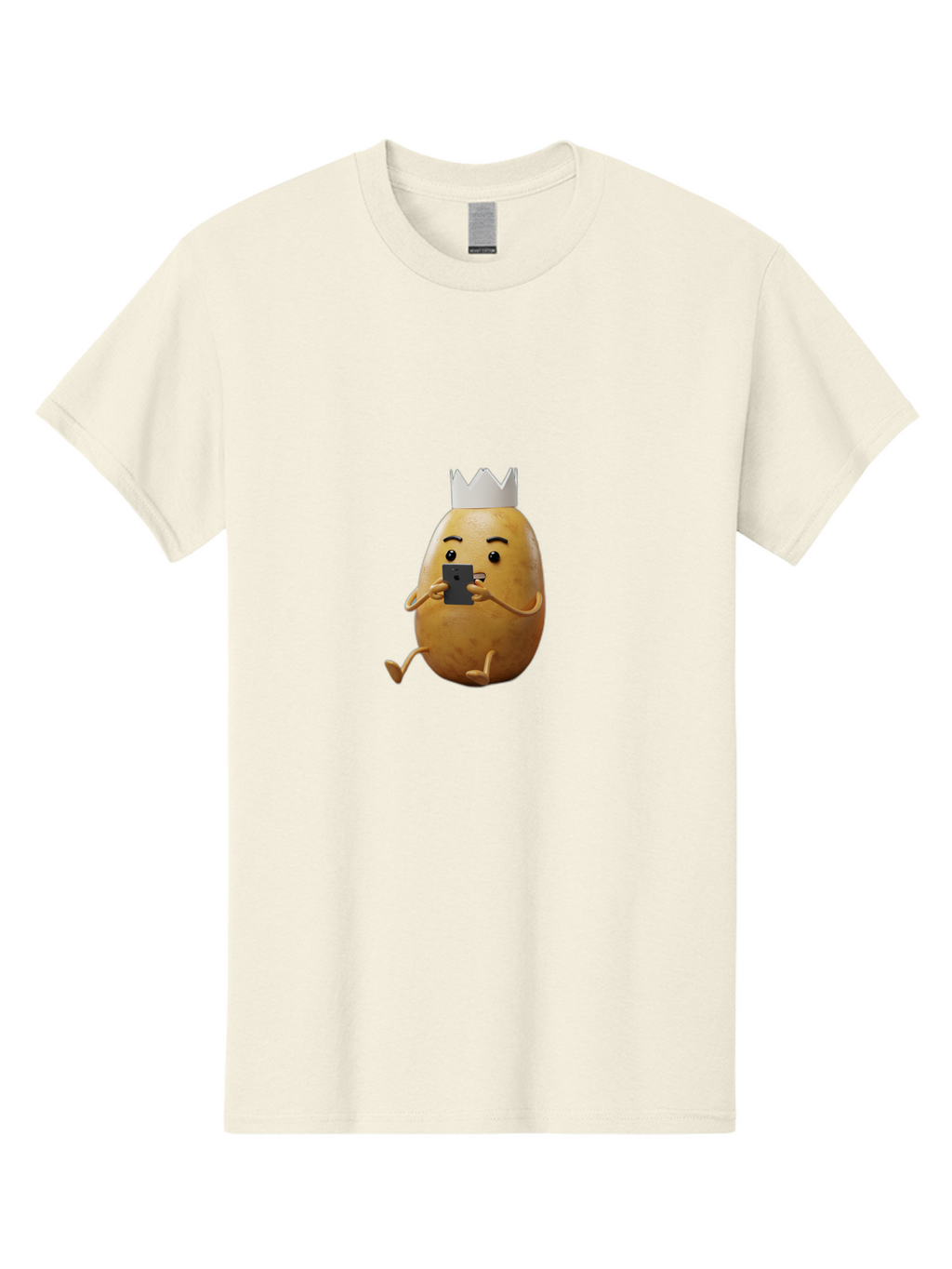 Potato-With-Crown-2 Men'S Graphic Tee, 100% Cotton, Comfortable Casual Summer Wear, Machine Washable, Vintage Camera, Old Camera, Antique Camera, Black Camera, Classic Photography, Photography Equipment, Nostalgic Device, Film Camera, Bai251