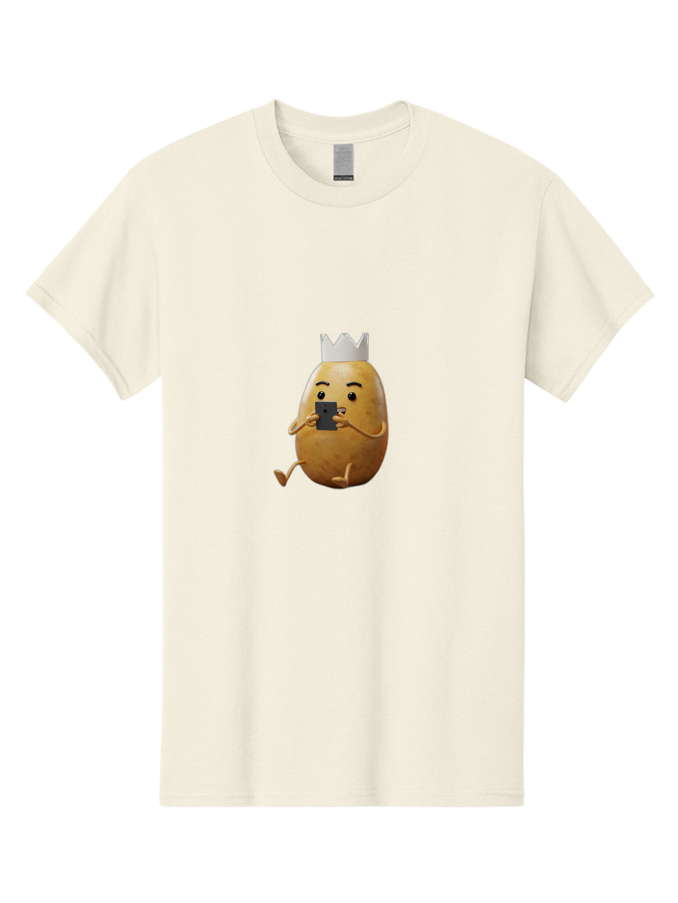 Potato-With-Crown-2 Men'S Graphic Tee, 100% Cotton, Comfortable Casual Summer Wear, Machine Washable, Vintage Camera, Old Camera, Antique Camera, Black Camera, Classic Photography, Photography Equipment, Nostalgic Device, Film Camera, Bai251