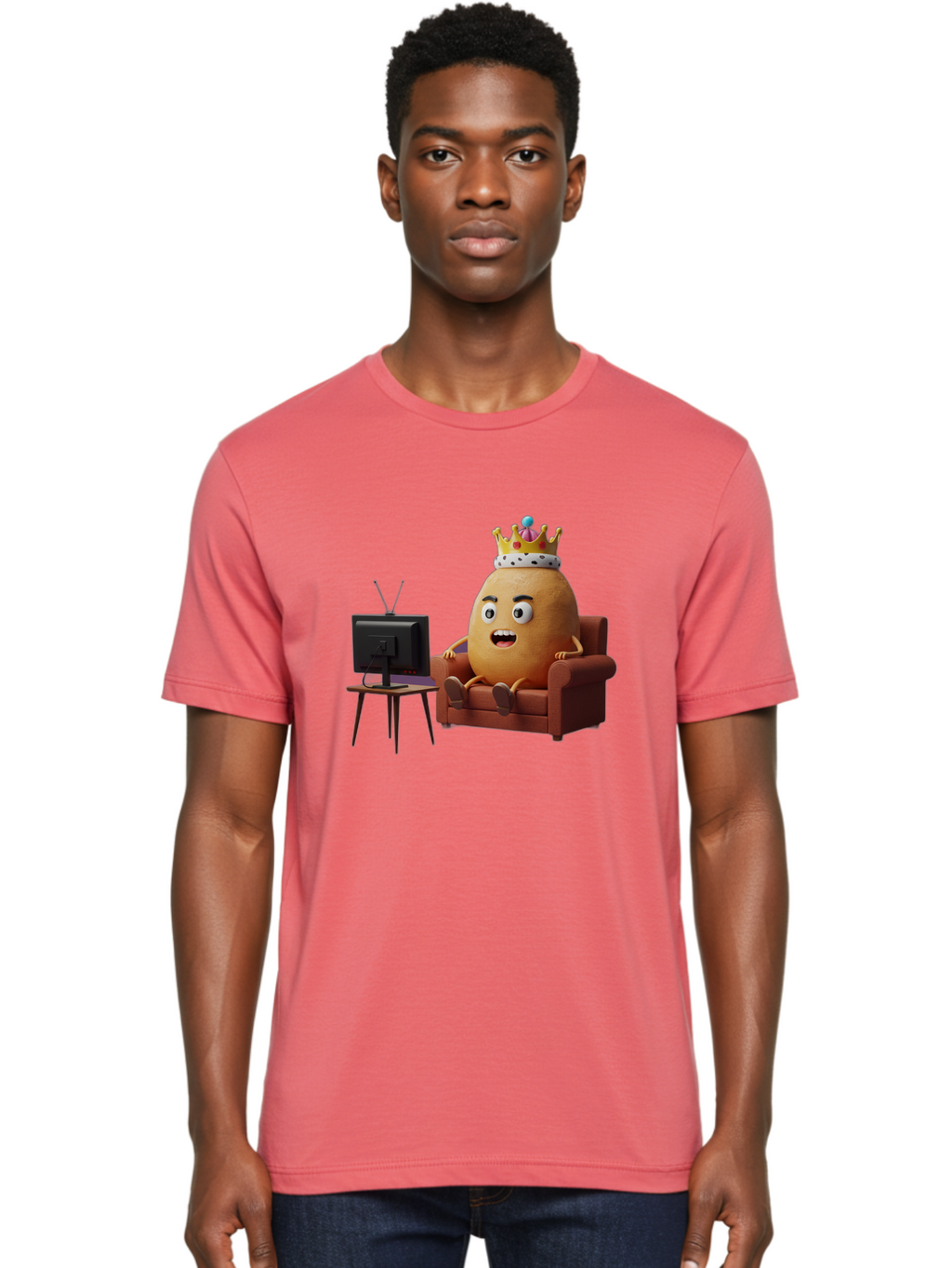 Potato-With-Crown Men'S Graphic Tee, 100% Cotton, Comfortable Casual Summer Wear, Machine Washable, Vintage Camera, Old Camera, Antique Camera, Black Camera, Classic Photography, Photography Equipment, Nostalgic Device, Film Camera, Camera Art Bai252