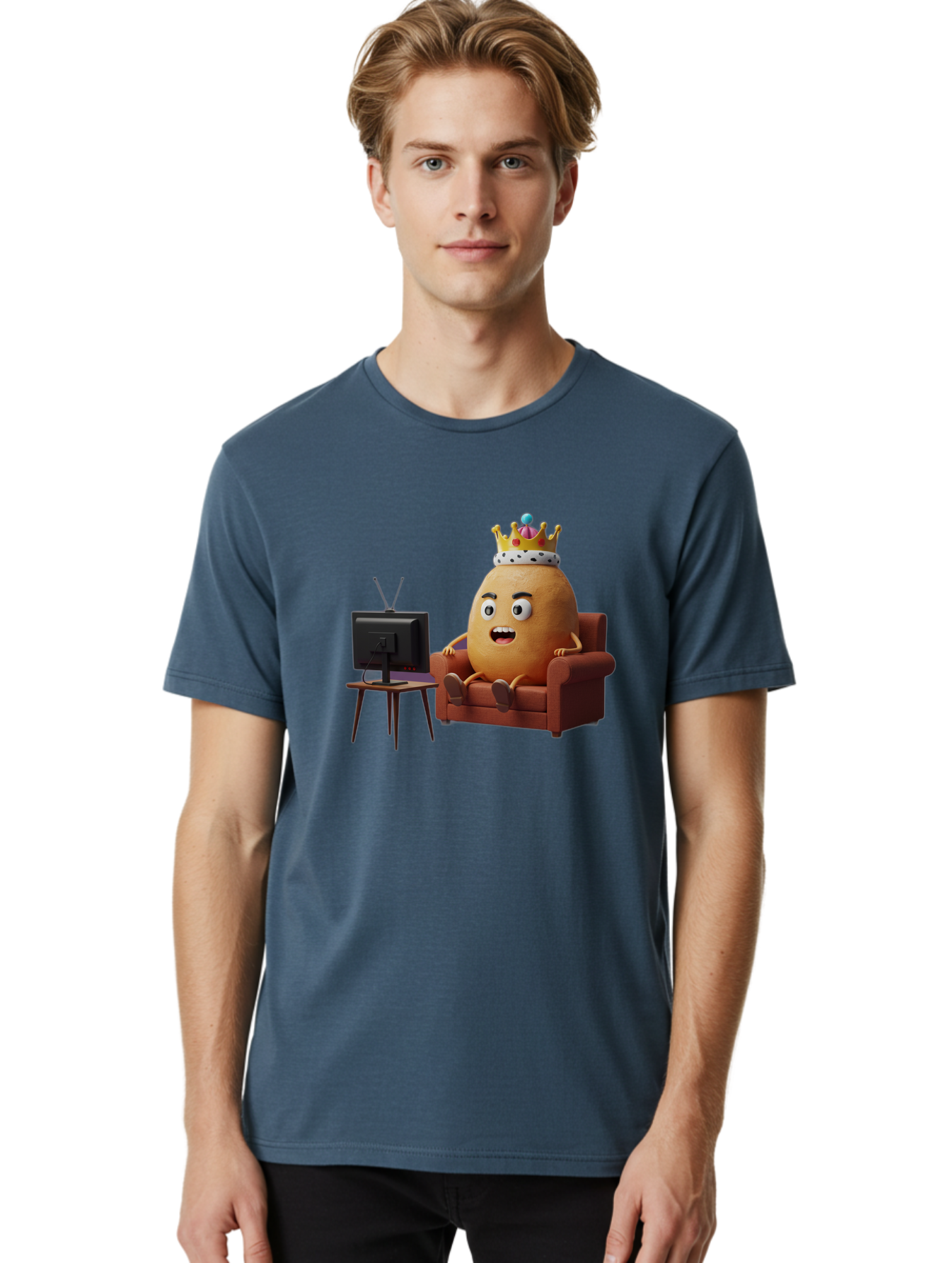 Potato-With-Crown Men'S Graphic Tee, 100% Cotton, Comfortable Casual Summer Wear, Machine Washable, Vintage Camera, Old Camera, Antique Camera, Black Camera, Classic Photography, Photography Equipment, Nostalgic Device, Film Camera, Camera Art Bai252