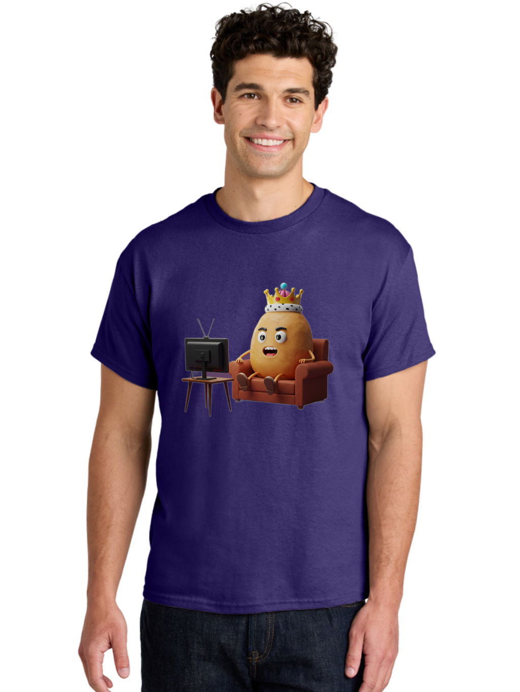 Potato-With-Crown Men'S Graphic Tee, 100% Cotton, Comfortable Casual Summer Wear, Machine Washable, Vintage Camera, Old Camera, Antique Camera, Black Camera, Classic Photography, Photography Equipment, Nostalgic Device, Film Camera, Camera Art Bai252