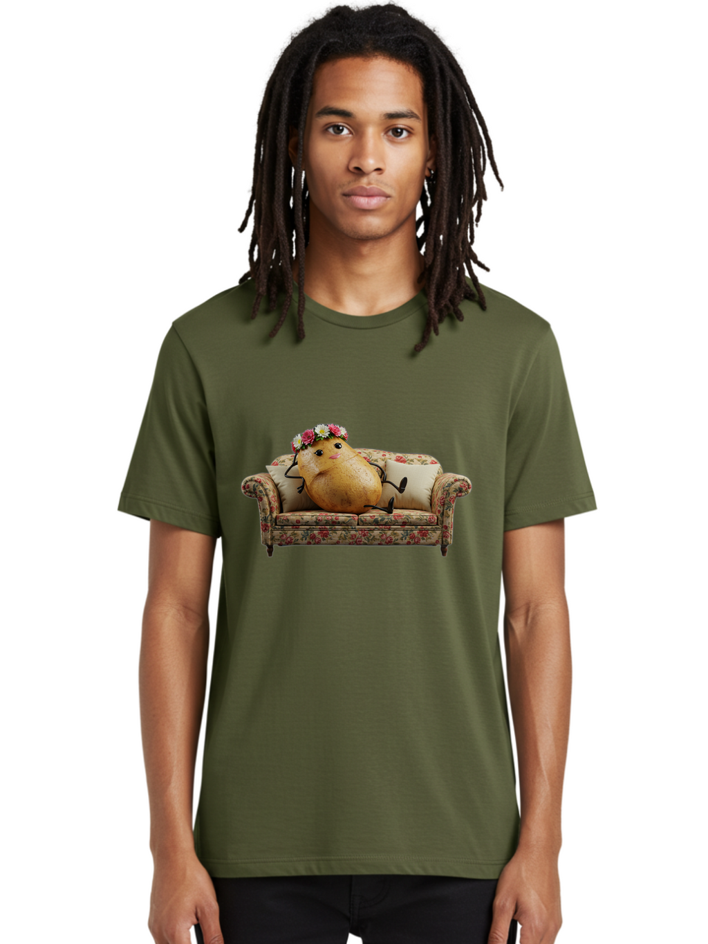 Potato-With-Flowers-On-Sofa Men'S Graphic Tee, 100% Cotton, Comfortable Casual Summer Wear, Machine Washable, Vintage Camera, Old Camera, Antique Camera, Black Camera, Classic Photography, Photography Equipment, Nostalgic Device, Film Camera, Bai253