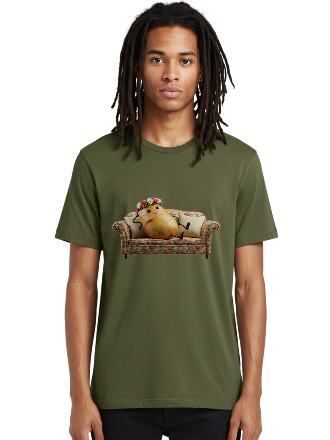 Potato-With-Flowers-On-Sofa Men'S Graphic Tee, 100% Cotton, Comfortable Casual Summer Wear, Machine Washable, Vintage Camera, Old Camera, Antique Camera, Black Camera, Classic Photography, Photography Equipment, Nostalgic Device, Film Camera, Bai253
