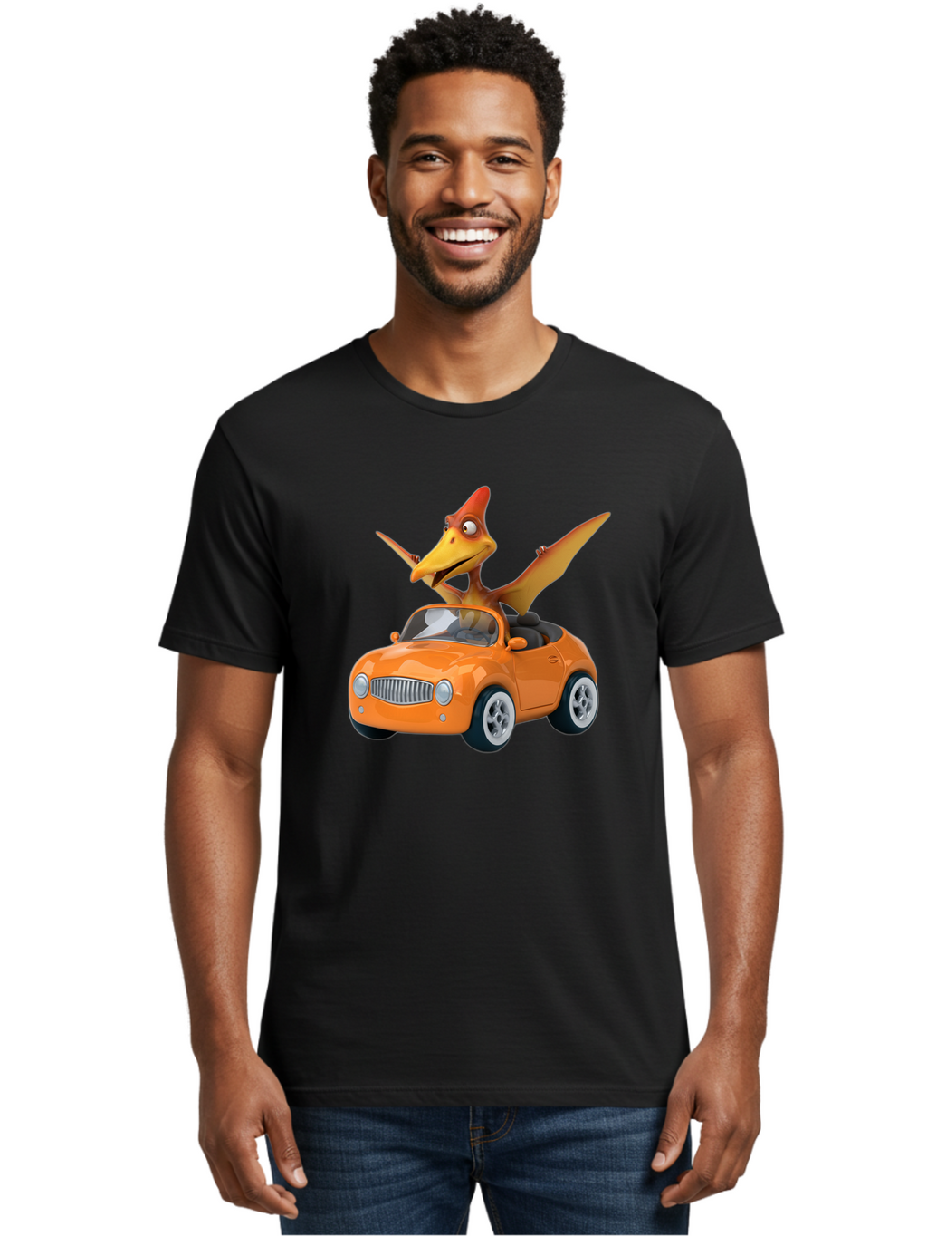 Pterodactyl-In-Orange-Convertible Men'S Graphic Tee, 100% Cotton, Comfortable Casual Summer Wear, Machine Washable, Vintage Camera, Old Camera, Antique Camera, Black Camera, Classic Photography, Photography Equipment, Nostalgic Device, Bai254