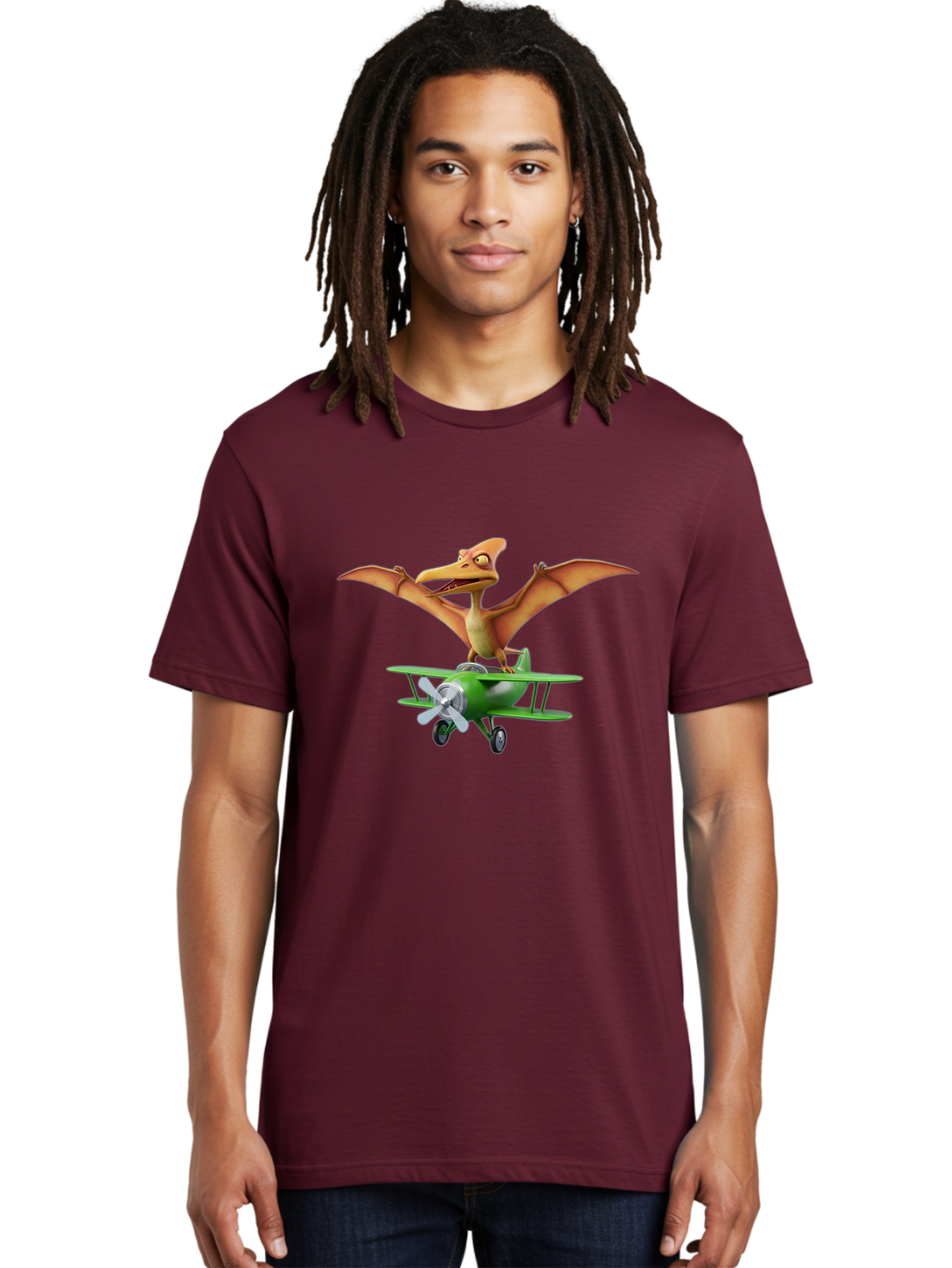 Pterodactyl-On-Plane Men'S Graphic Tee, 100% Cotton, Comfortable Casual Summer Wear, Machine Washable, Vintage Camera, Old Camera, Antique Camera, Black Camera, Classic Photography, Photography Equipment, Nostalgic Device, Film Camera, Bai255