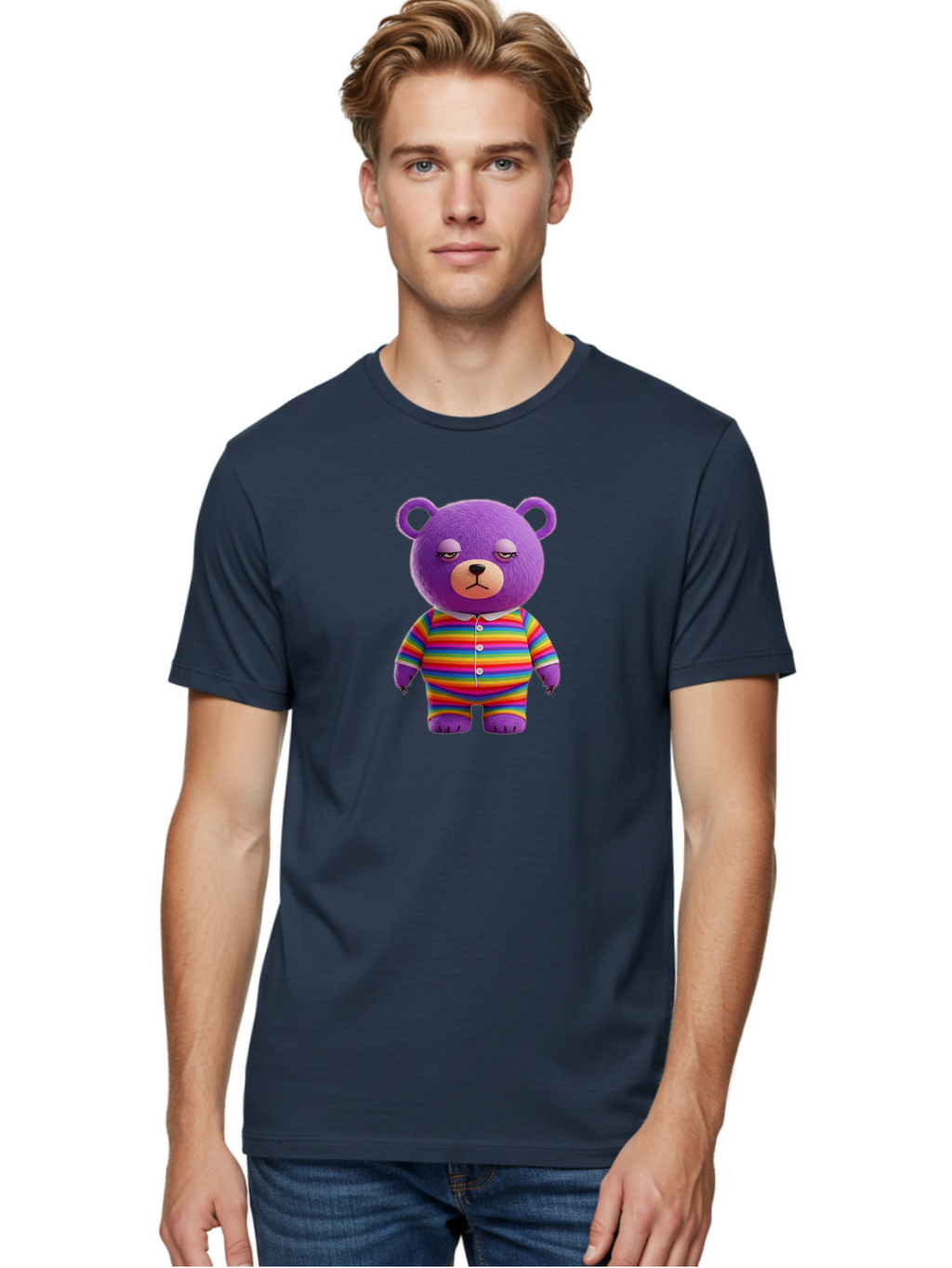 Purple-Teddy-Bear Men'S Graphic Tee, 100% Cotton, Comfortable Casual Summer Wear, Machine Washable, Vintage Camera, Old Camera, Antique Camera, Black Camera, Classic Photography, Photography Equipment, Nostalgic Device, Film Camera, Camera Art Bai263