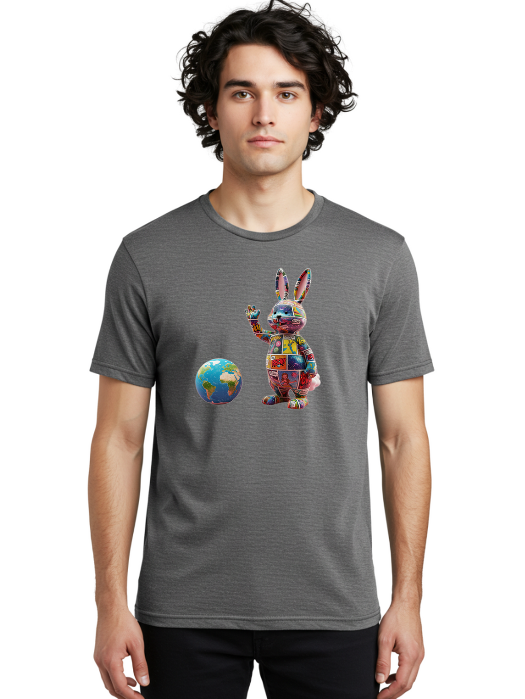 Rabbit Men'S Graphic Tee, 100% Cotton, Comfortable Casual Summer Wear, Machine Washable, Vintage Camera, Old Camera, Antique Camera, Black Camera, Classic Photography, Photography Equipment, Nostalgic Device, Film Camera, Camera Art Bai280