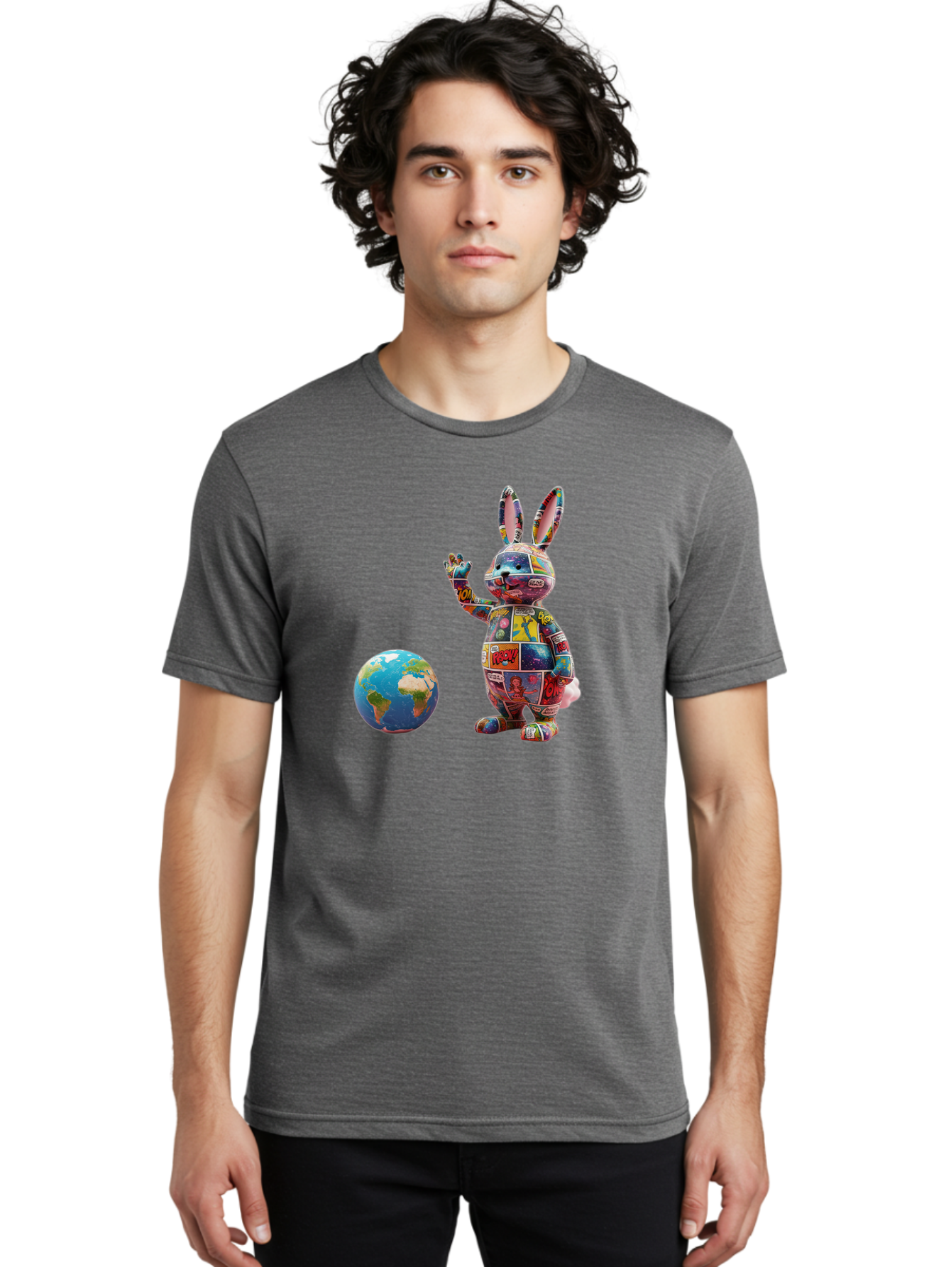 Rabbit Men'S Graphic Tee, 100% Cotton, Comfortable Casual Summer Wear, Machine Washable, Vintage Camera, Old Camera, Antique Camera, Black Camera, Classic Photography, Photography Equipment, Nostalgic Device, Film Camera, Camera Art Bai280