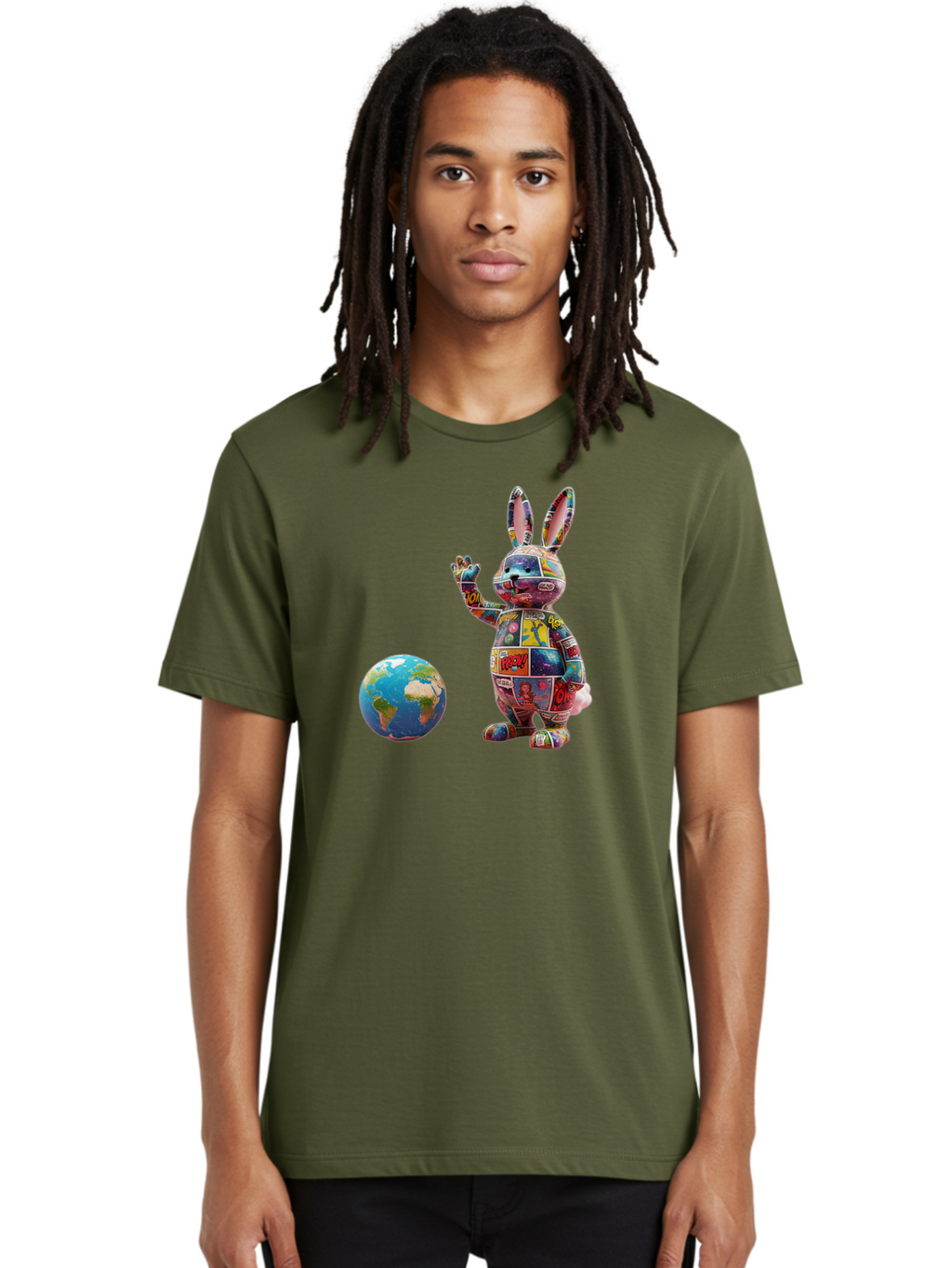 Rabbit Men'S Graphic Tee, 100% Cotton, Comfortable Casual Summer Wear, Machine Washable, Vintage Camera, Old Camera, Antique Camera, Black Camera, Classic Photography, Photography Equipment, Nostalgic Device, Film Camera, Camera Art Bai280