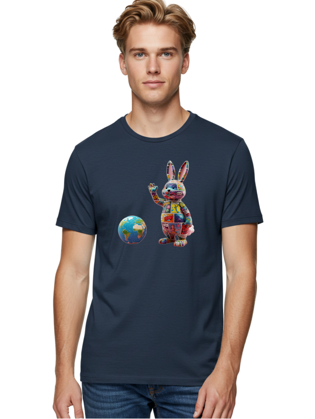 Rabbit Men'S Graphic Tee, 100% Cotton, Comfortable Casual Summer Wear, Machine Washable, Vintage Camera, Old Camera, Antique Camera, Black Camera, Classic Photography, Photography Equipment, Nostalgic Device, Film Camera, Camera Art Bai280