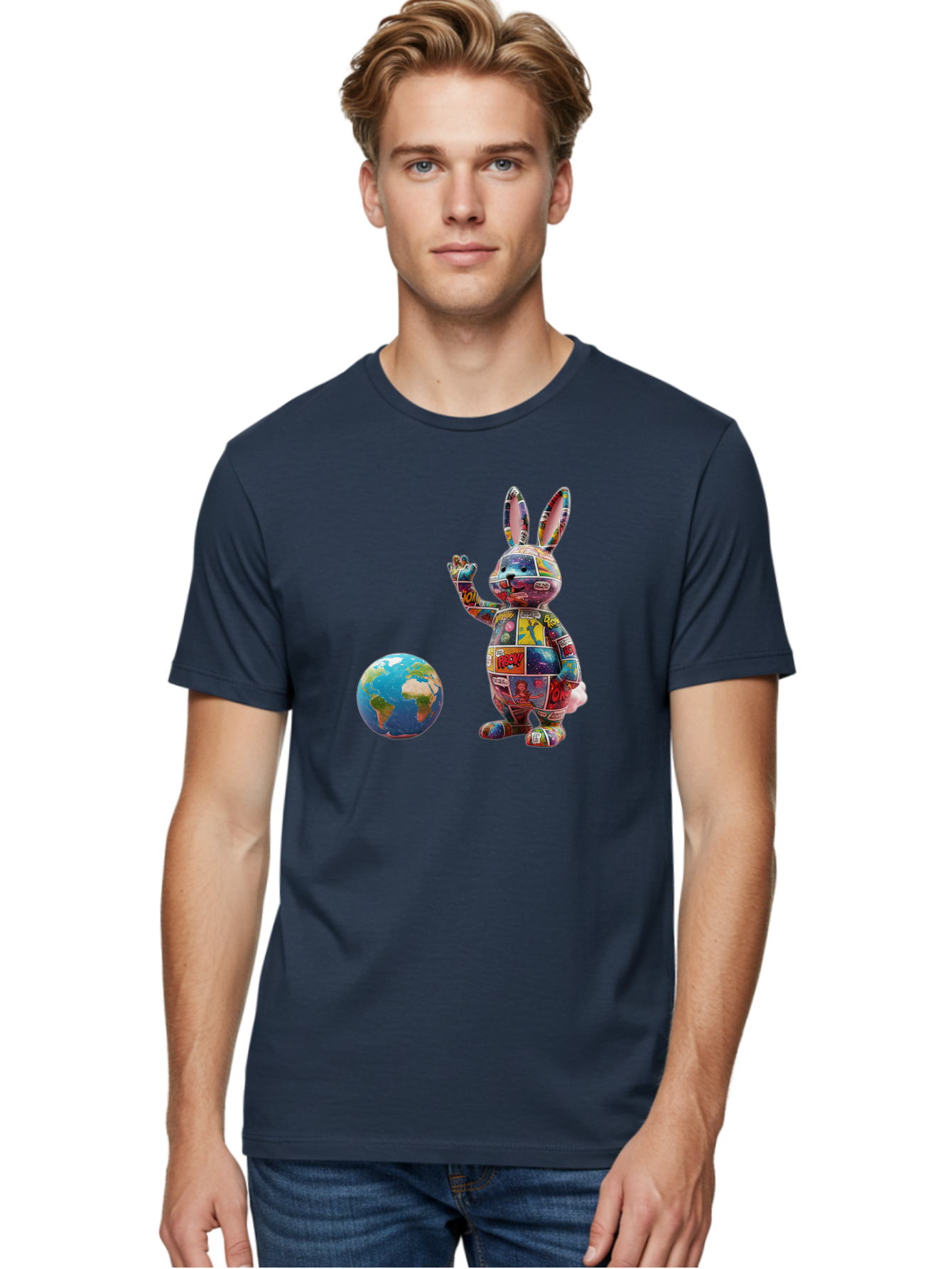 Rabbit Men'S Graphic Tee, 100% Cotton, Comfortable Casual Summer Wear, Machine Washable, Vintage Camera, Old Camera, Antique Camera, Black Camera, Classic Photography, Photography Equipment, Nostalgic Device, Film Camera, Camera Art Bai280