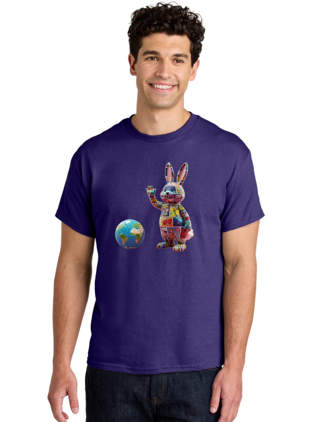 Rabbit Men'S Graphic Tee, 100% Cotton, Comfortable Casual Summer Wear, Machine Washable, Vintage Camera, Old Camera, Antique Camera, Black Camera, Classic Photography, Photography Equipment, Nostalgic Device, Film Camera, Camera Art Bai280