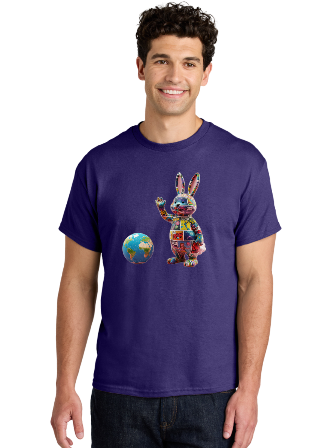 Rabbit Men'S Graphic Tee, 100% Cotton, Comfortable Casual Summer Wear, Machine Washable, Vintage Camera, Old Camera, Antique Camera, Black Camera, Classic Photography, Photography Equipment, Nostalgic Device, Film Camera, Camera Art Bai280